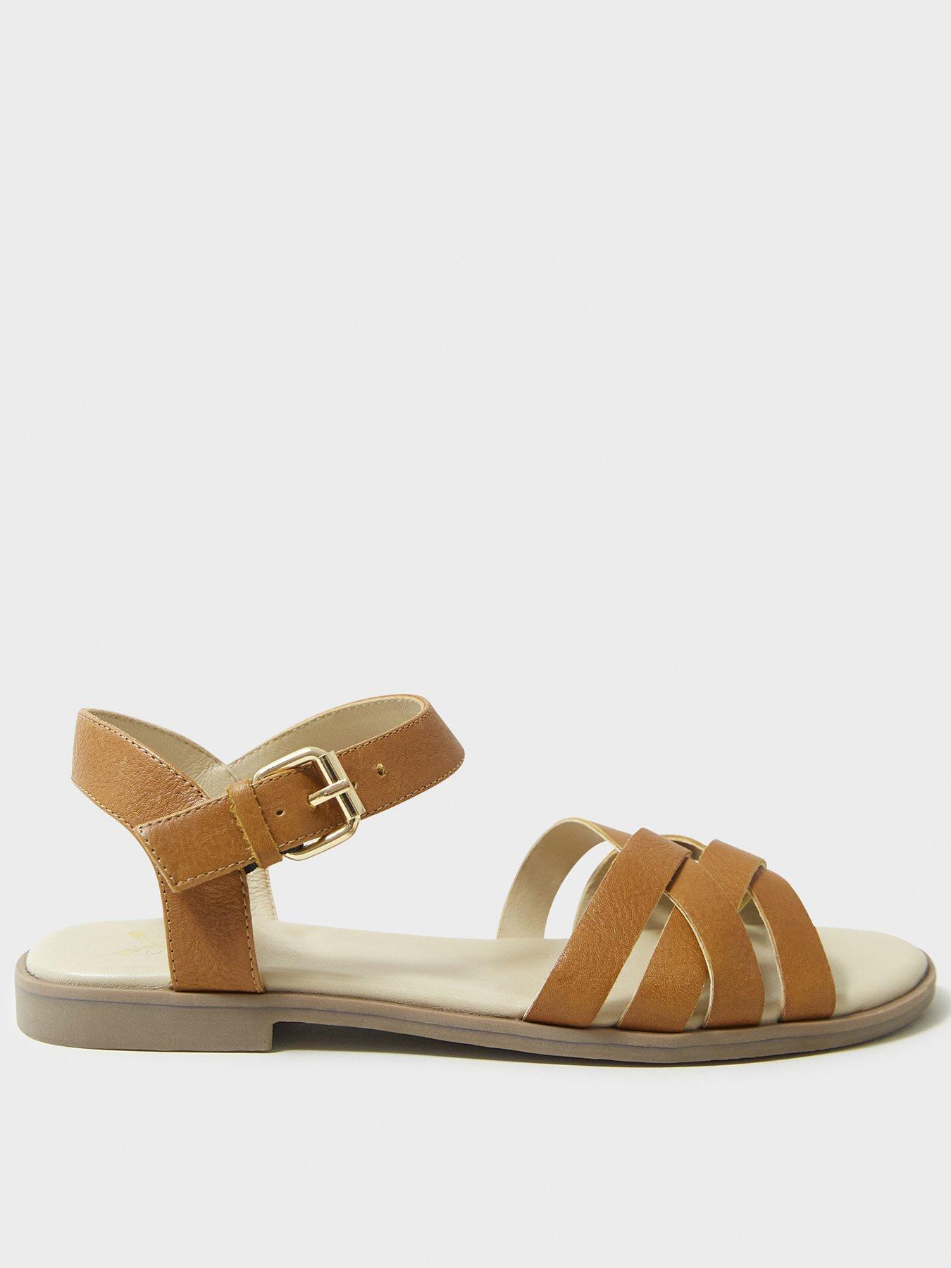 Crew Clothing Crossover Multi Strap Sandal Blue littlewoods