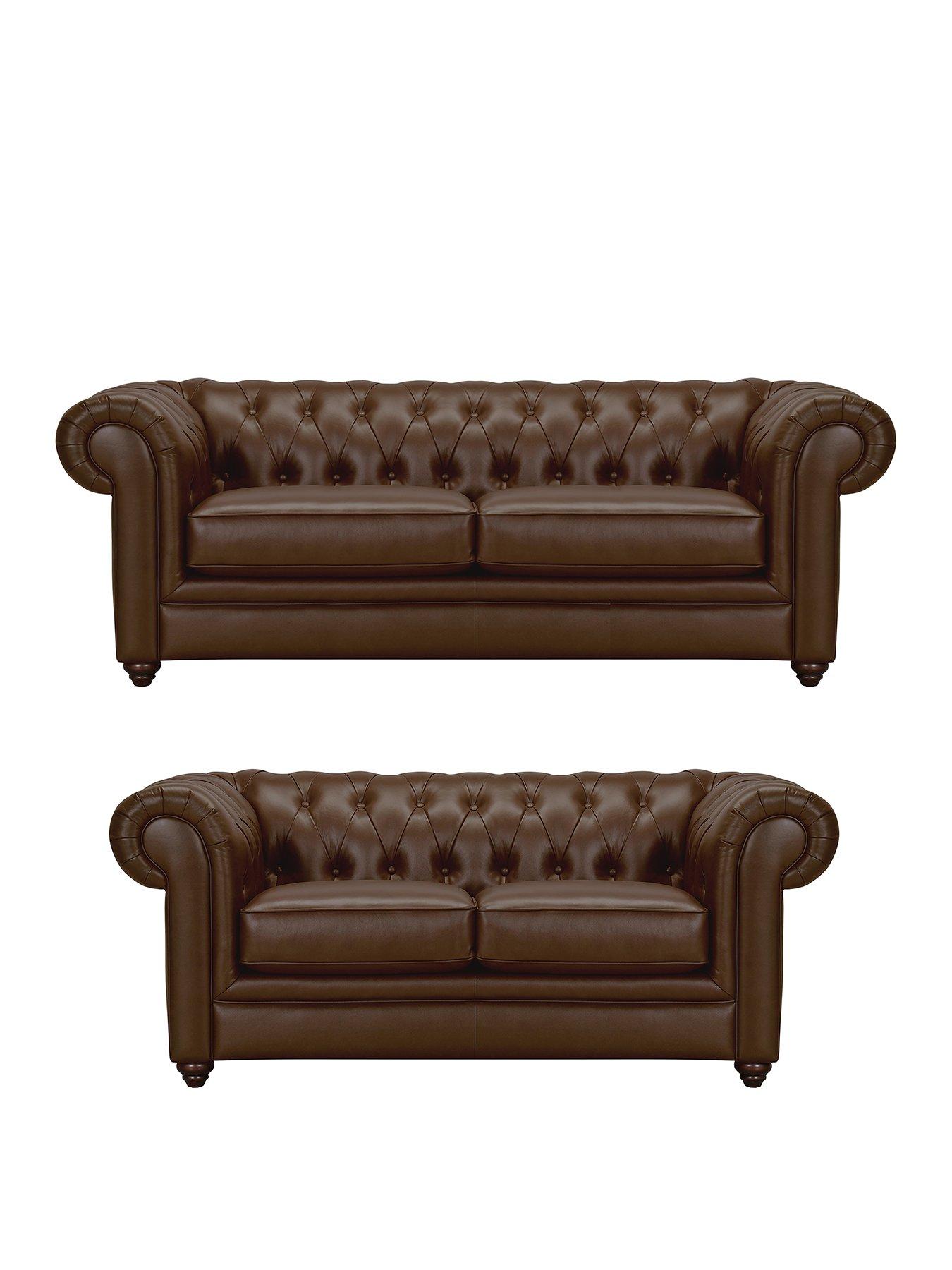 Image 2 of 7 of The Very Collection New Bakerfield 3 + 2 Seater Leather/Faux Leather Sofa Set (Buy &amp; SAVE!) - FSC&reg; Certified