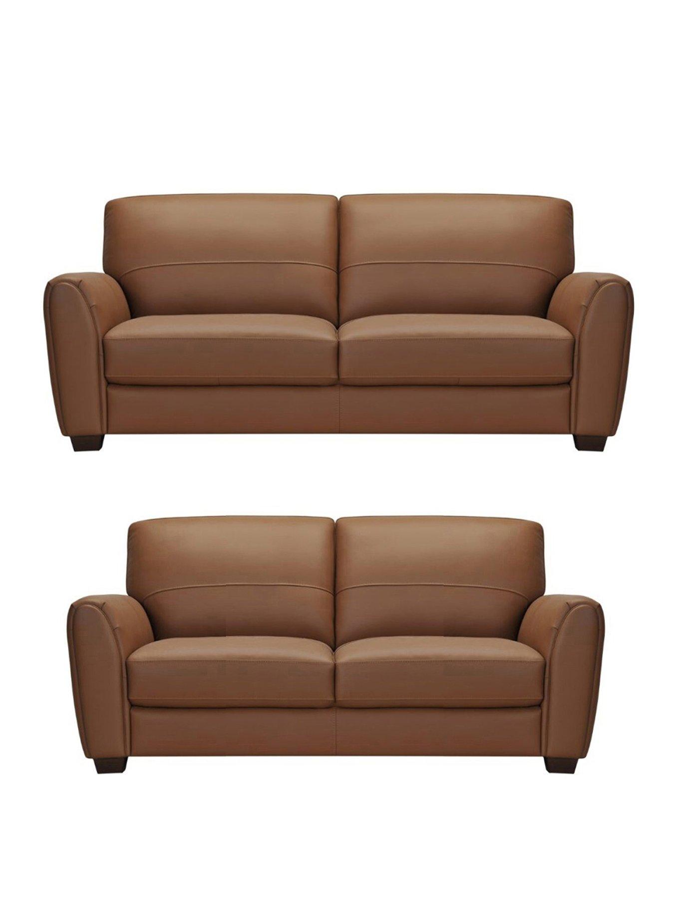 undefined New Molina 3 Seater + 2 Leather/Faux Leather Sofa Set (Buy  &  SAVE!) - Tan