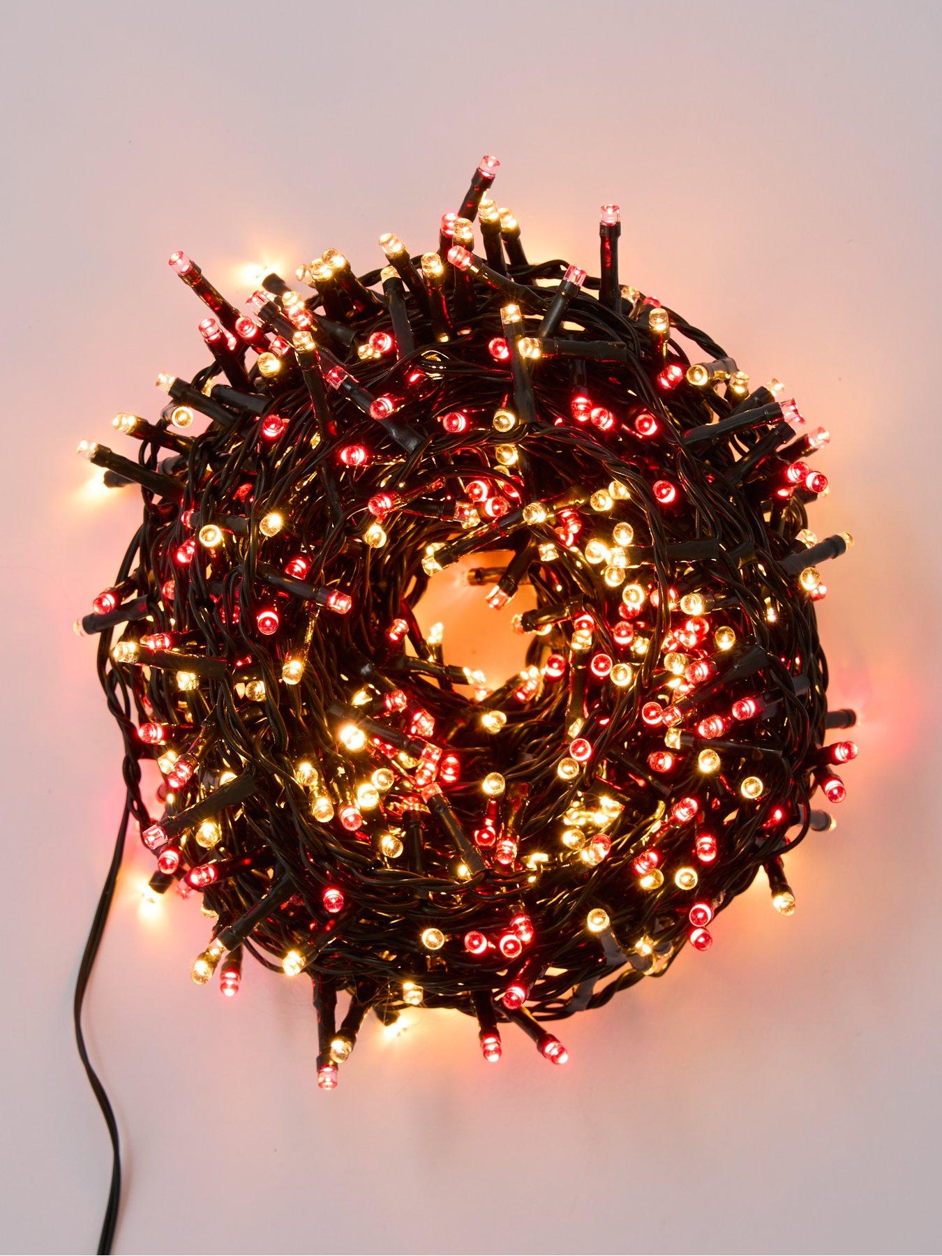 Image 2 of 3 of Festive 600 Winter Wishes Red &amp; White Firefly Outdoor Christmas Lights