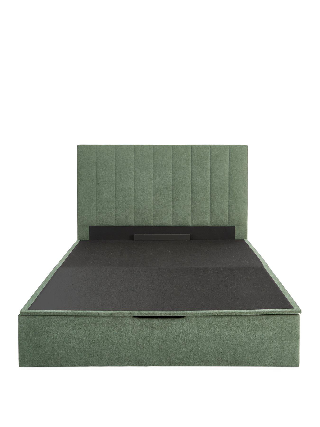  image of very-home-nova-end-lift-up-storage-ottoman-bed-with-mattress-options-buy-amp-save-winter-moss