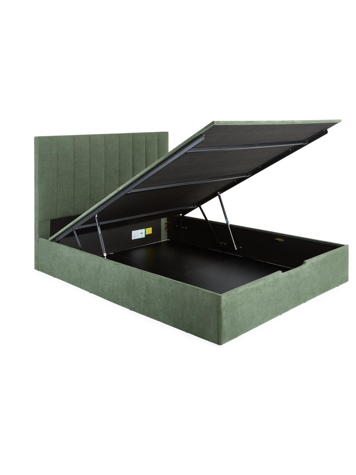  image of very-home-nova-end-lift-up-storage-ottoman-bed-with-mattress-options-buy-amp-save-winter-moss