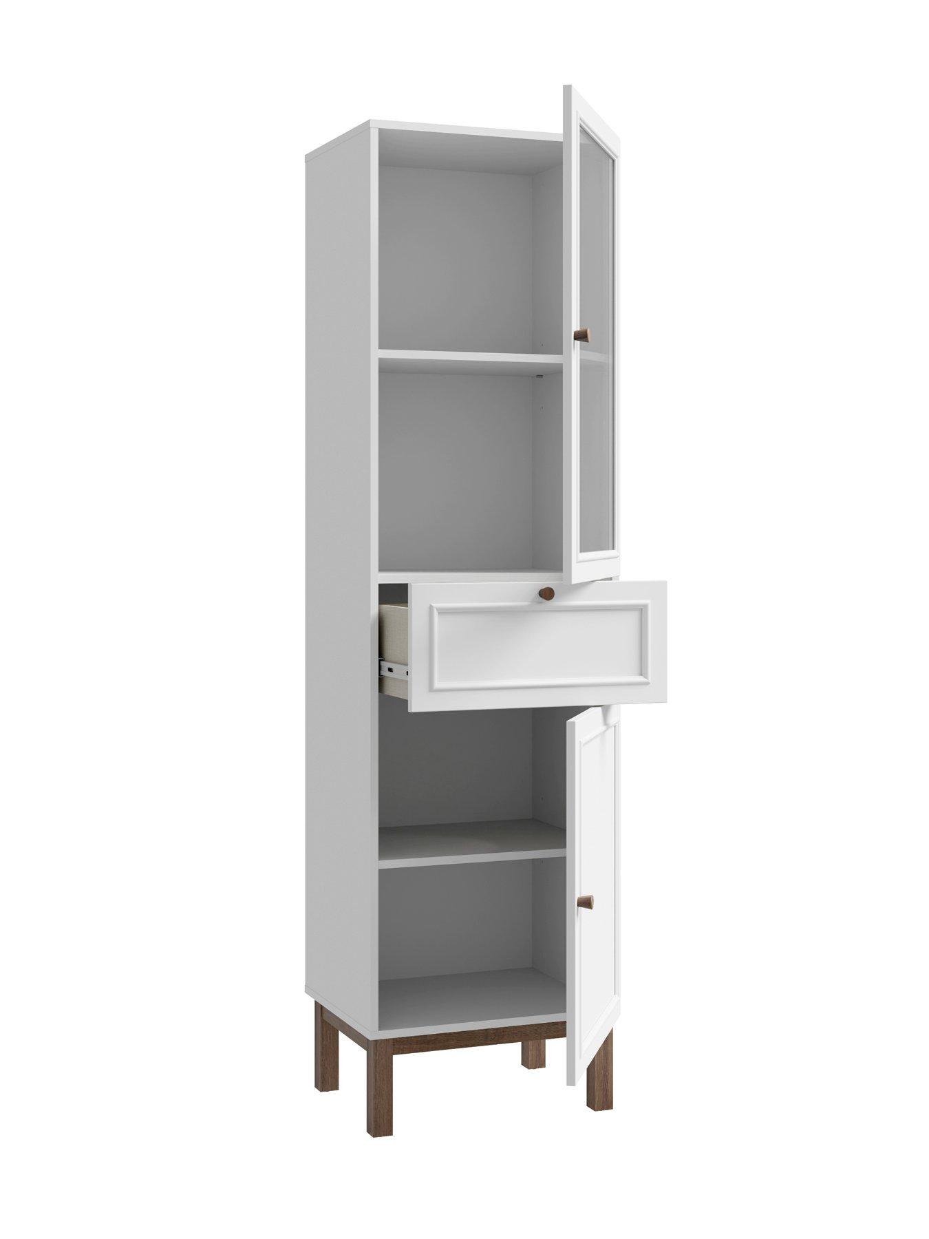  image of penkridge-2-door-1-drawer-display-cabinet-greyoak