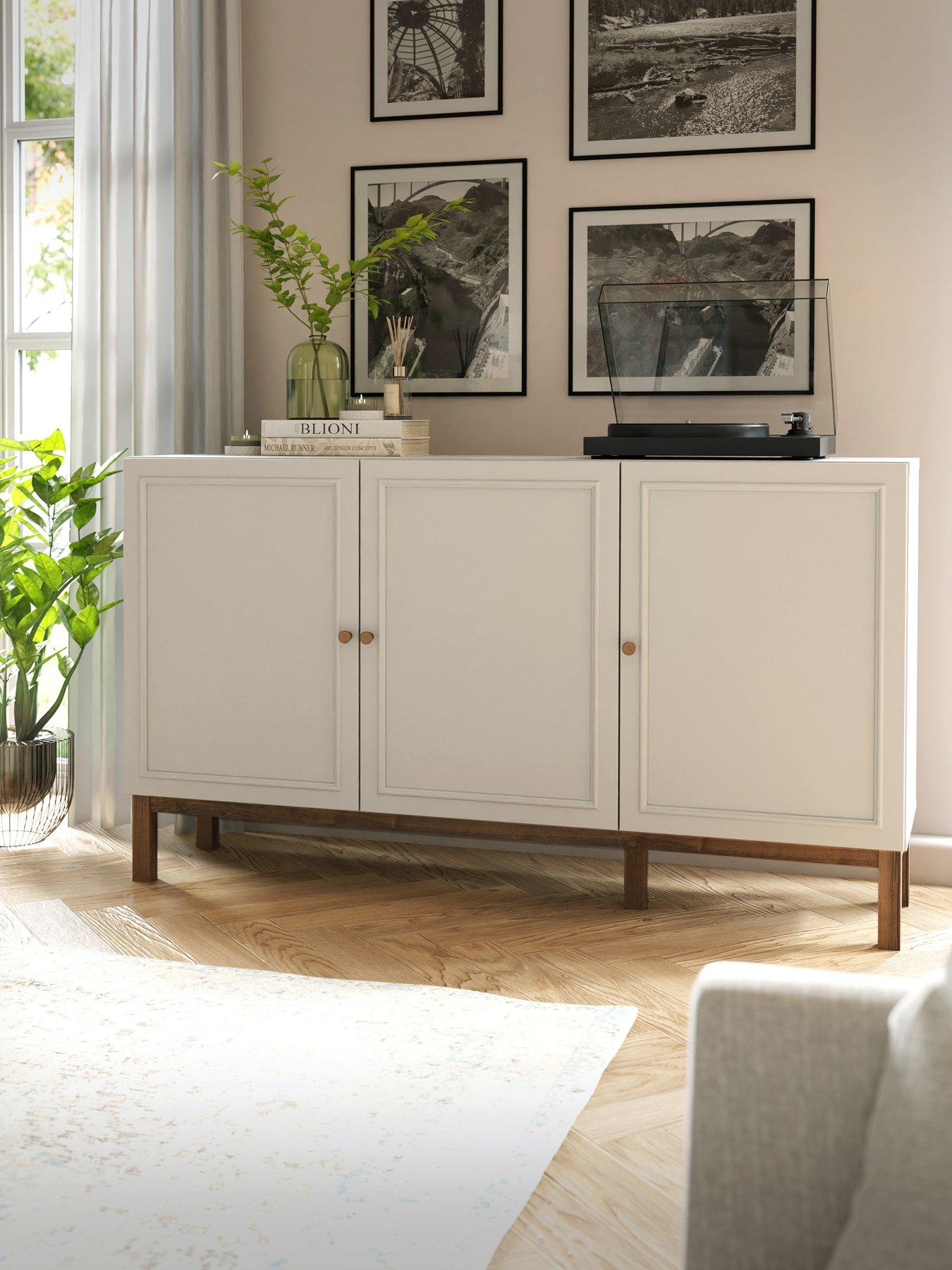 Image 1 of 7 of Penkridge 3 Door, 1 Drawer Sideboard - Grey/Oak