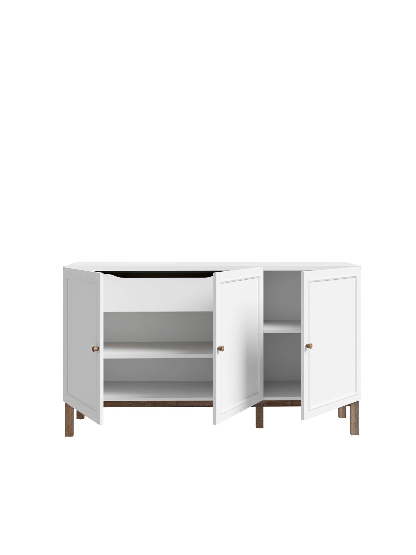Image 4 of 7 of Penkridge 3 Door, 1 Drawer Sideboard - Grey/Oak