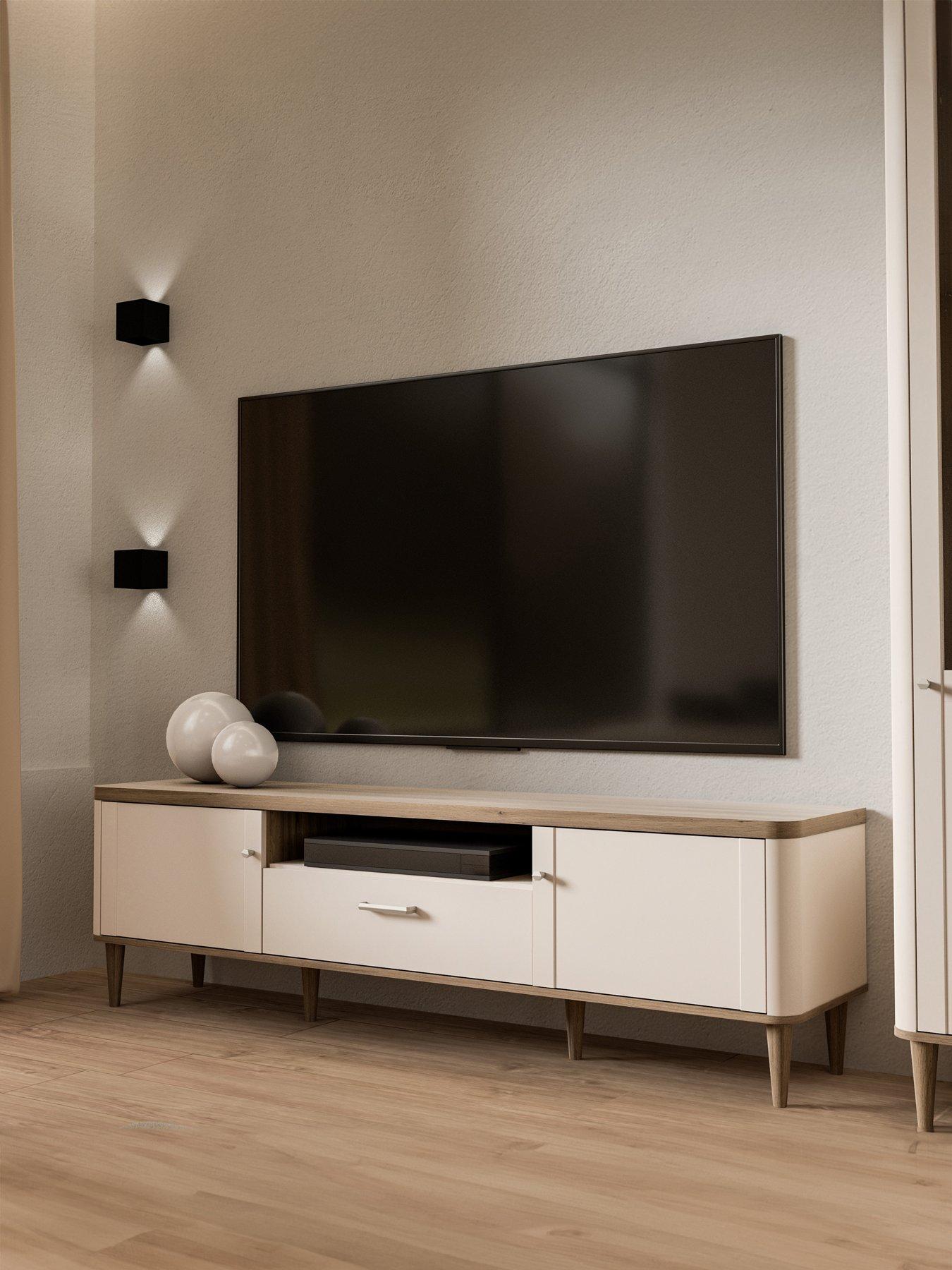 undefined Lacetti TV Unit - fits up to 70 inch TV - Cream/Oak