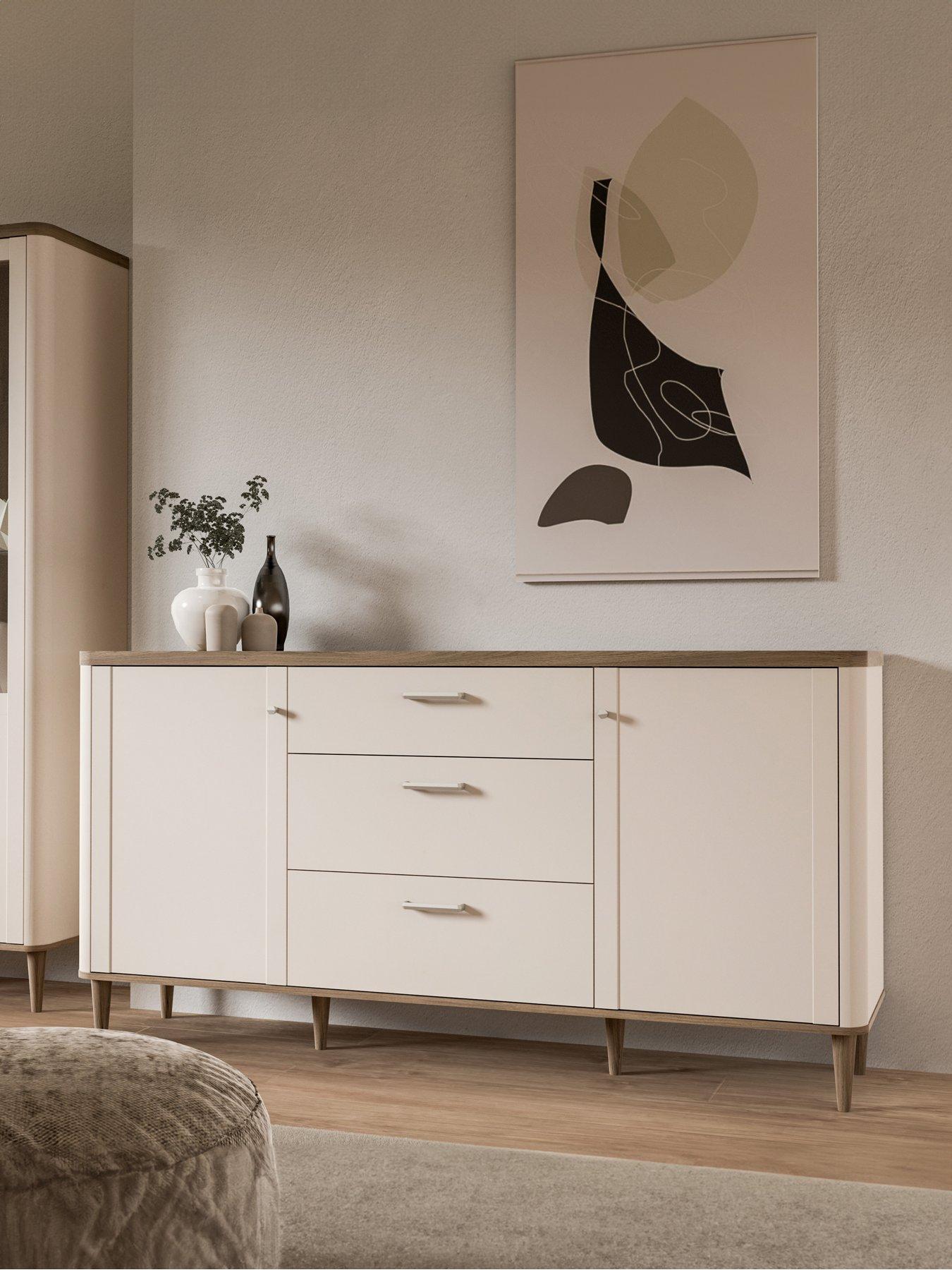  image of lacetti-2-door-3-drawer-sideboard-creamoak