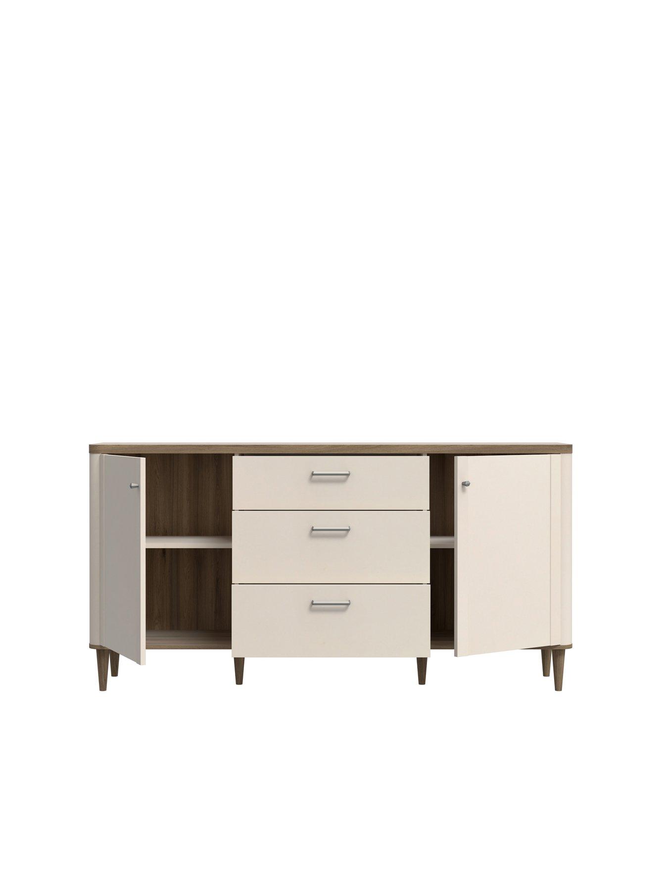  image of lacetti-2-door-3-drawer-sideboard-creamoak