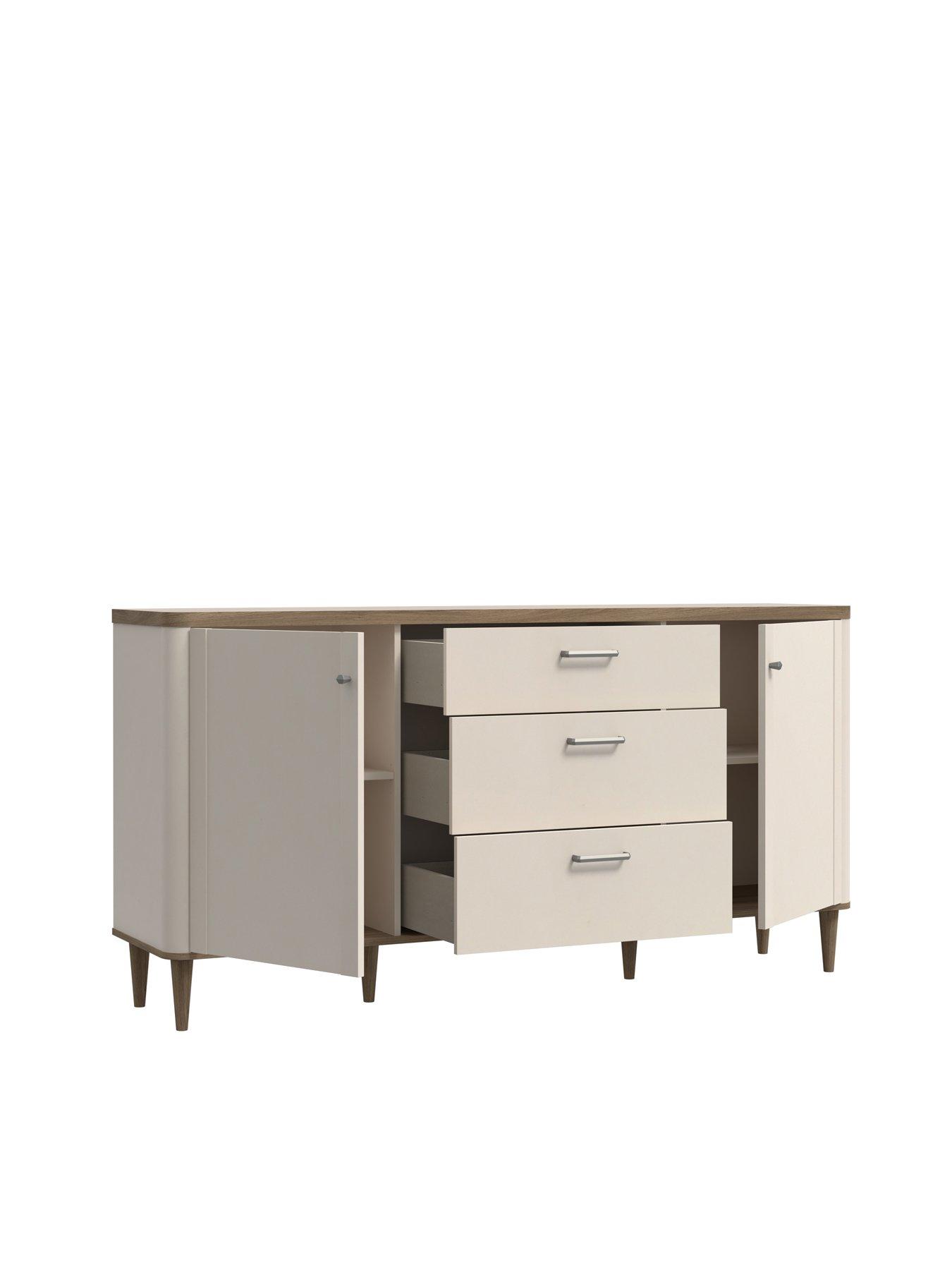  image of lacetti-2-door-3-drawer-sideboard-creamoak