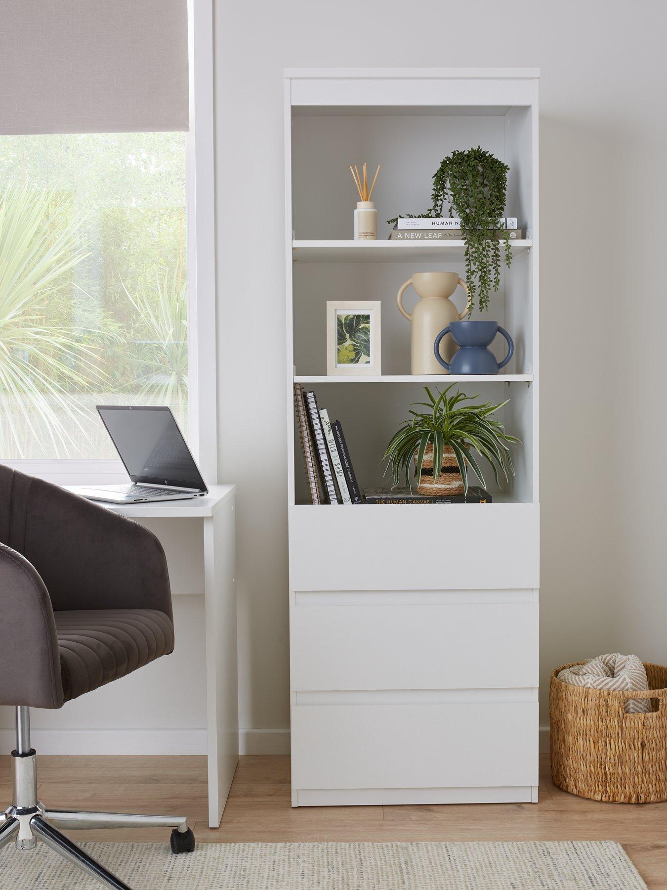  image of very-home-lisson-3-drawer-shelf-unit-whitenbsp--fsc-certified