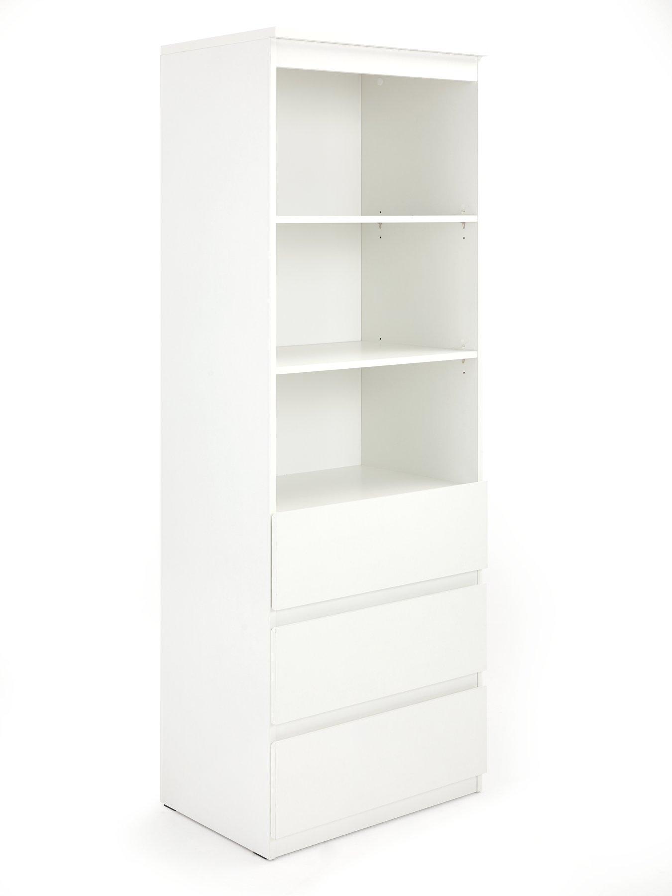  image of very-home-lisson-3-drawer-shelf-unit-whitenbsp--fsc-certified
