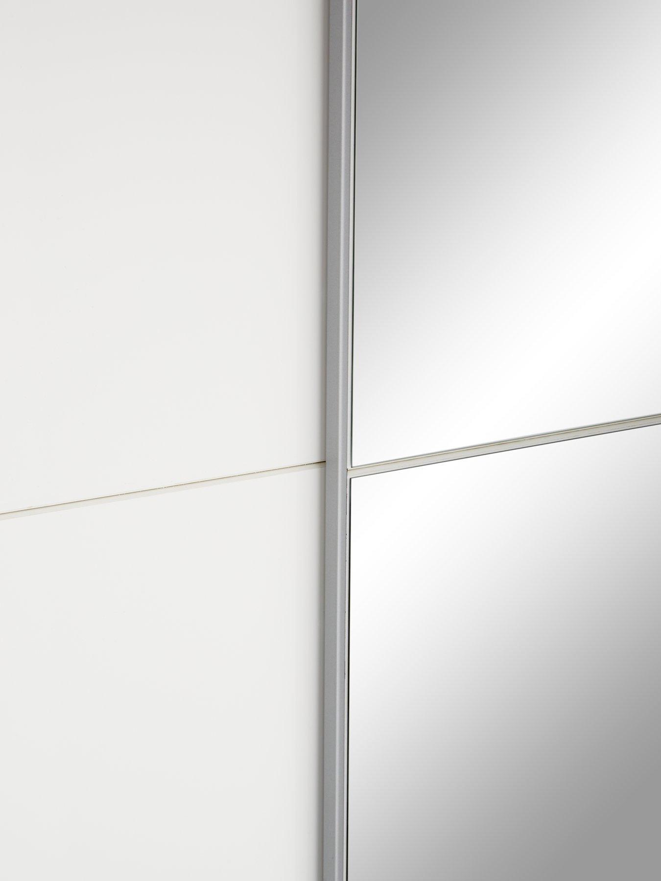  image of very-home-nico-190nbspcm-sliding-gloss-mirrored-wardrobe-white