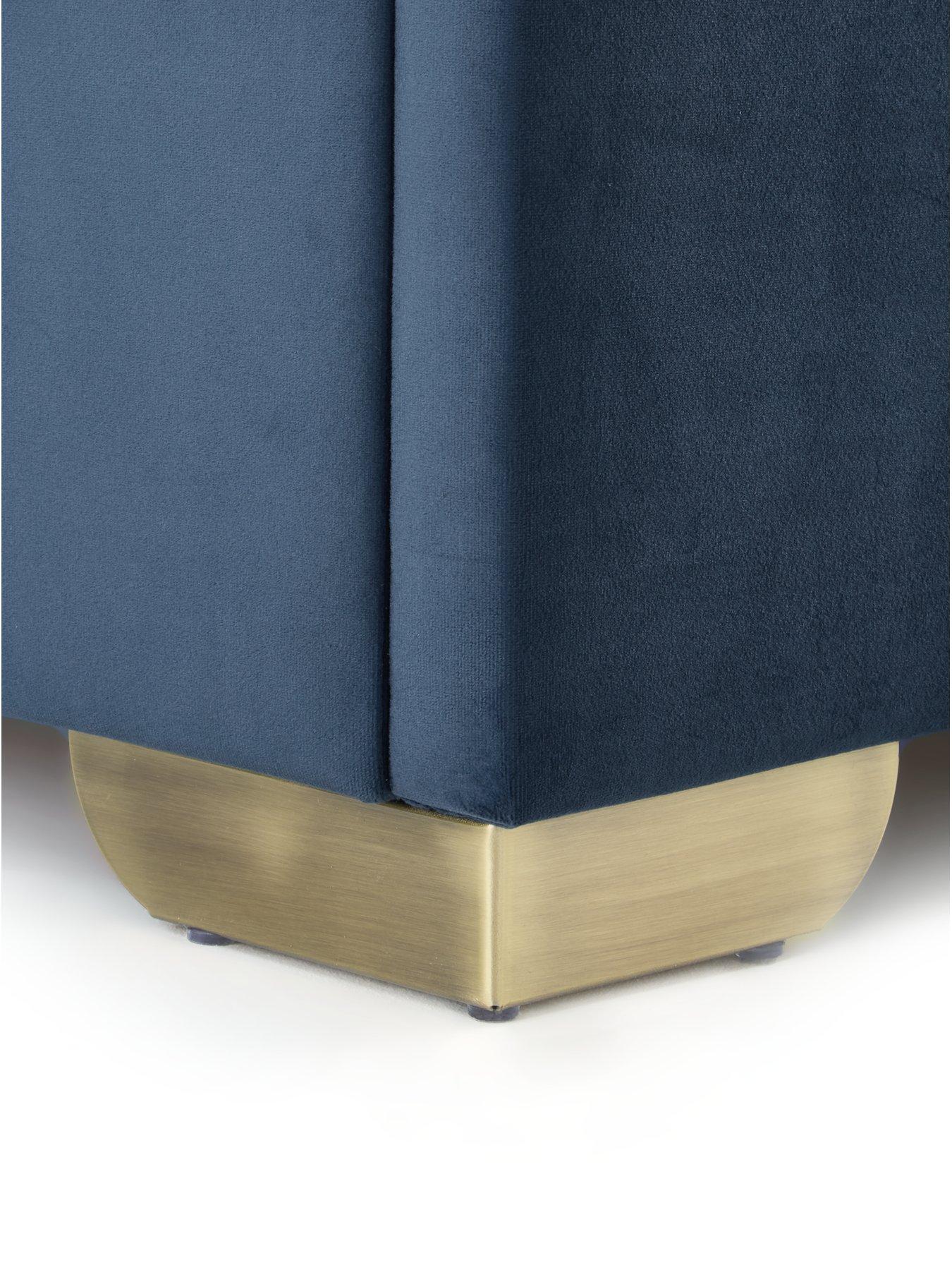 Image 5 of 6 of The Very Collection New Dakota Velvet End Lift Up Storage Ottoman Bed with Mattress Options (Buy &amp; SAVE!) - Blue