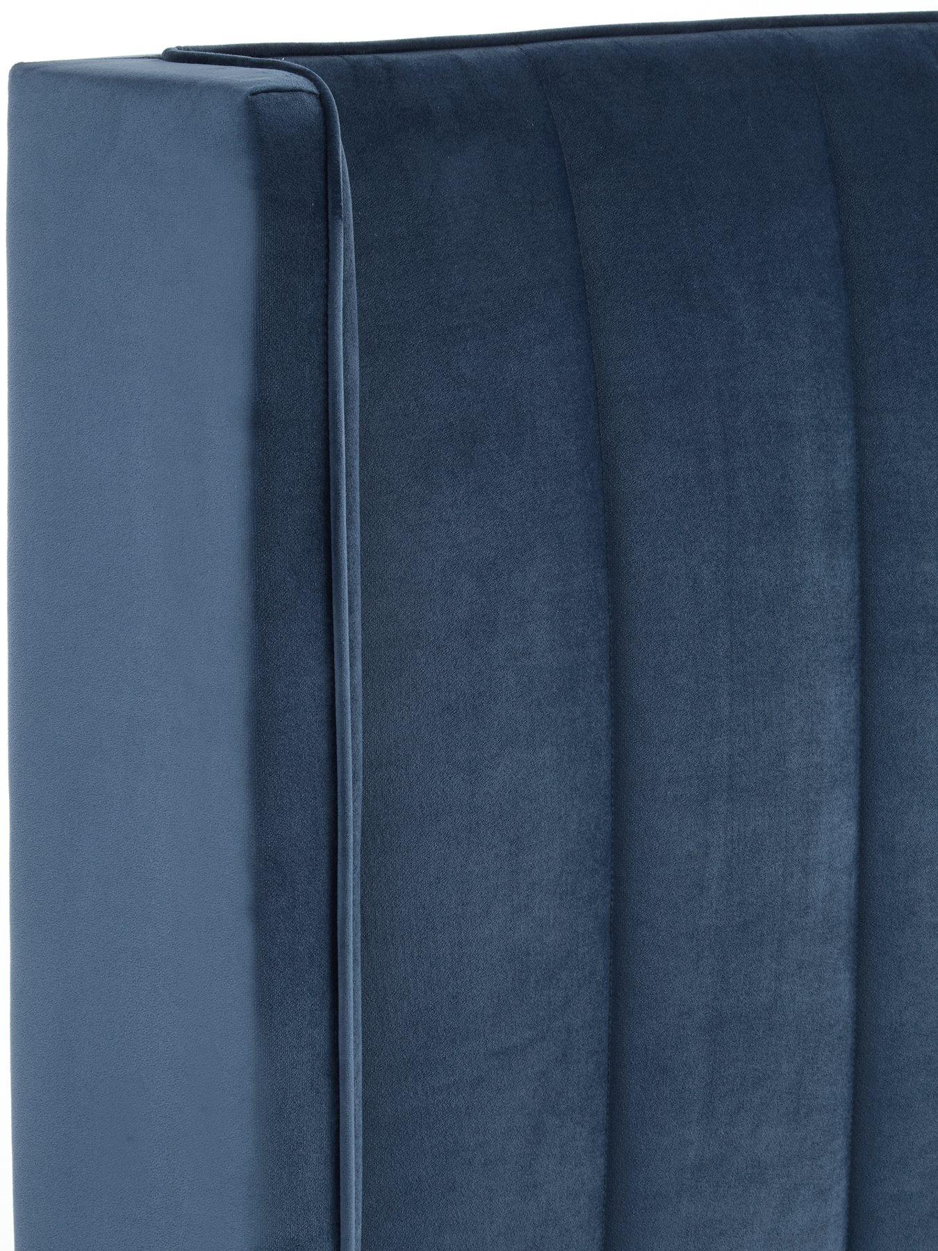 Image 6 of 6 of The Very Collection New Dakota Velvet End Lift Up Storage Ottoman Bed with Mattress Options (Buy &amp; SAVE!) - Blue