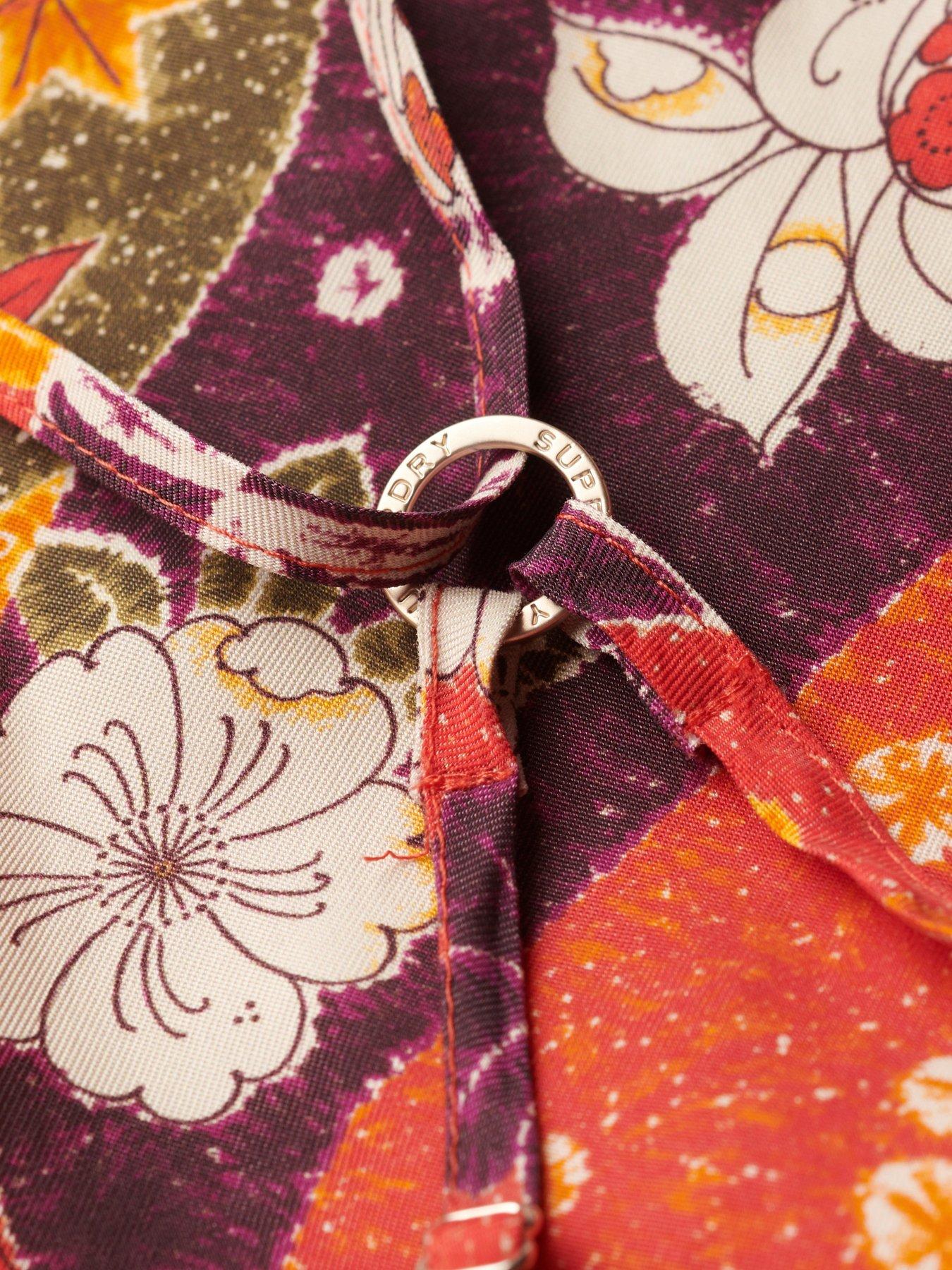  image of superdry-printed-midi-slip-cami-dress-red