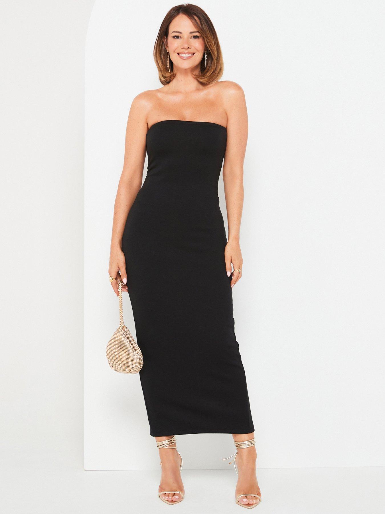 undefined X Carol Byrne Bandeau Fitted Bodycon Midaxi Dress - Black