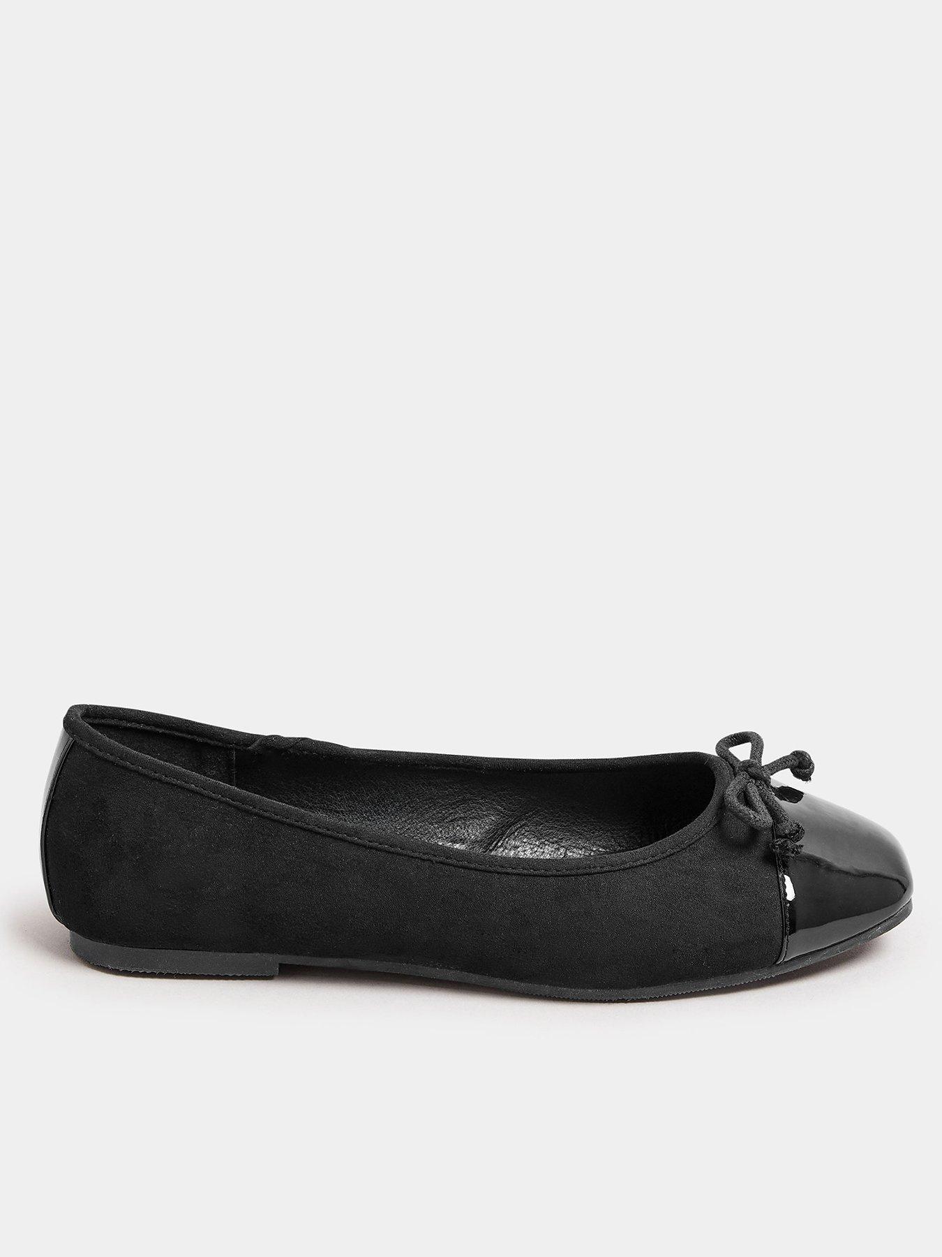 undefined Extra Wide Fit Chiselled Toe Cap Ballet Black