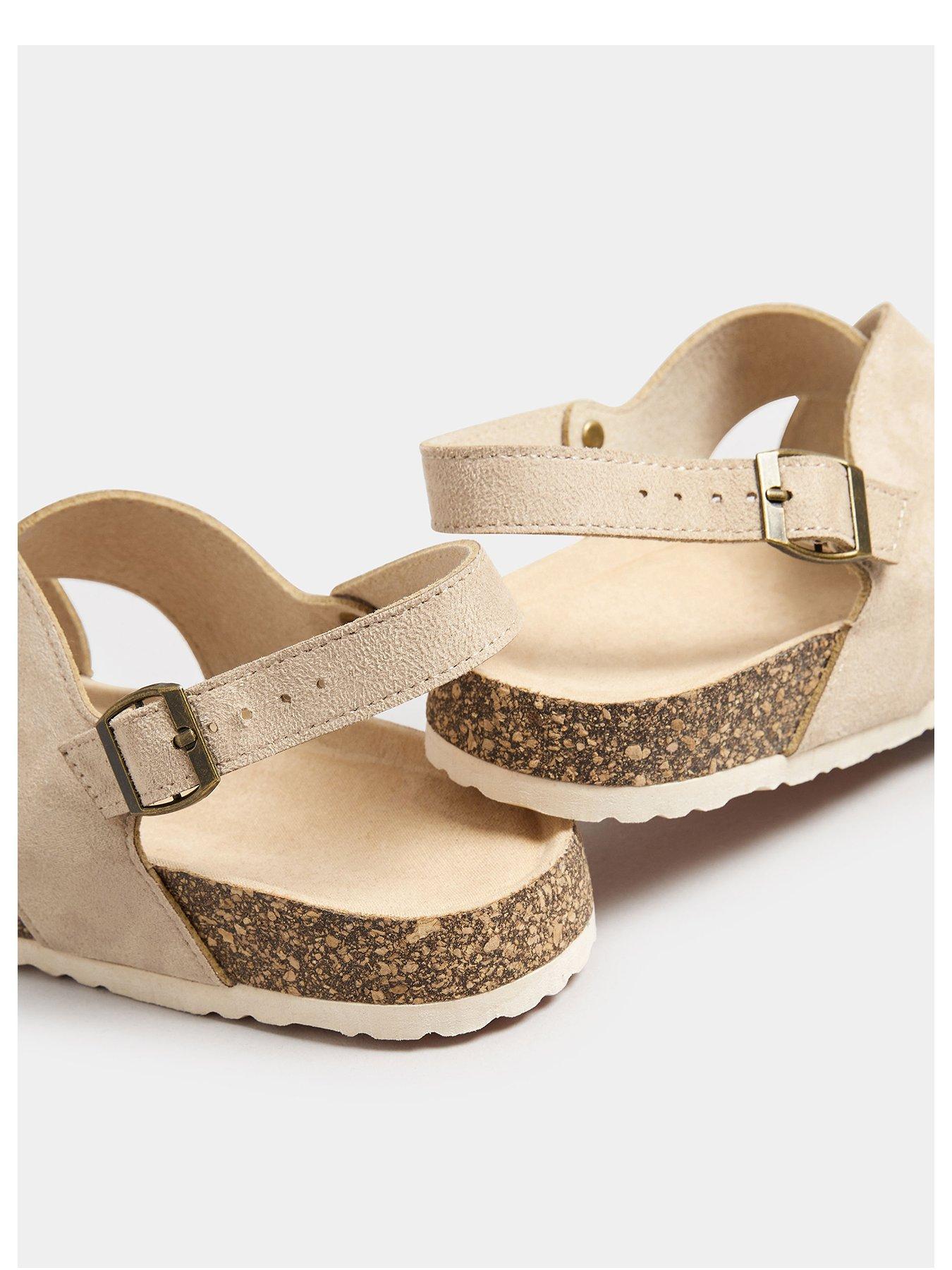  image of yours-extra-wide-fit-cross-strap-footbed-sandals-natural