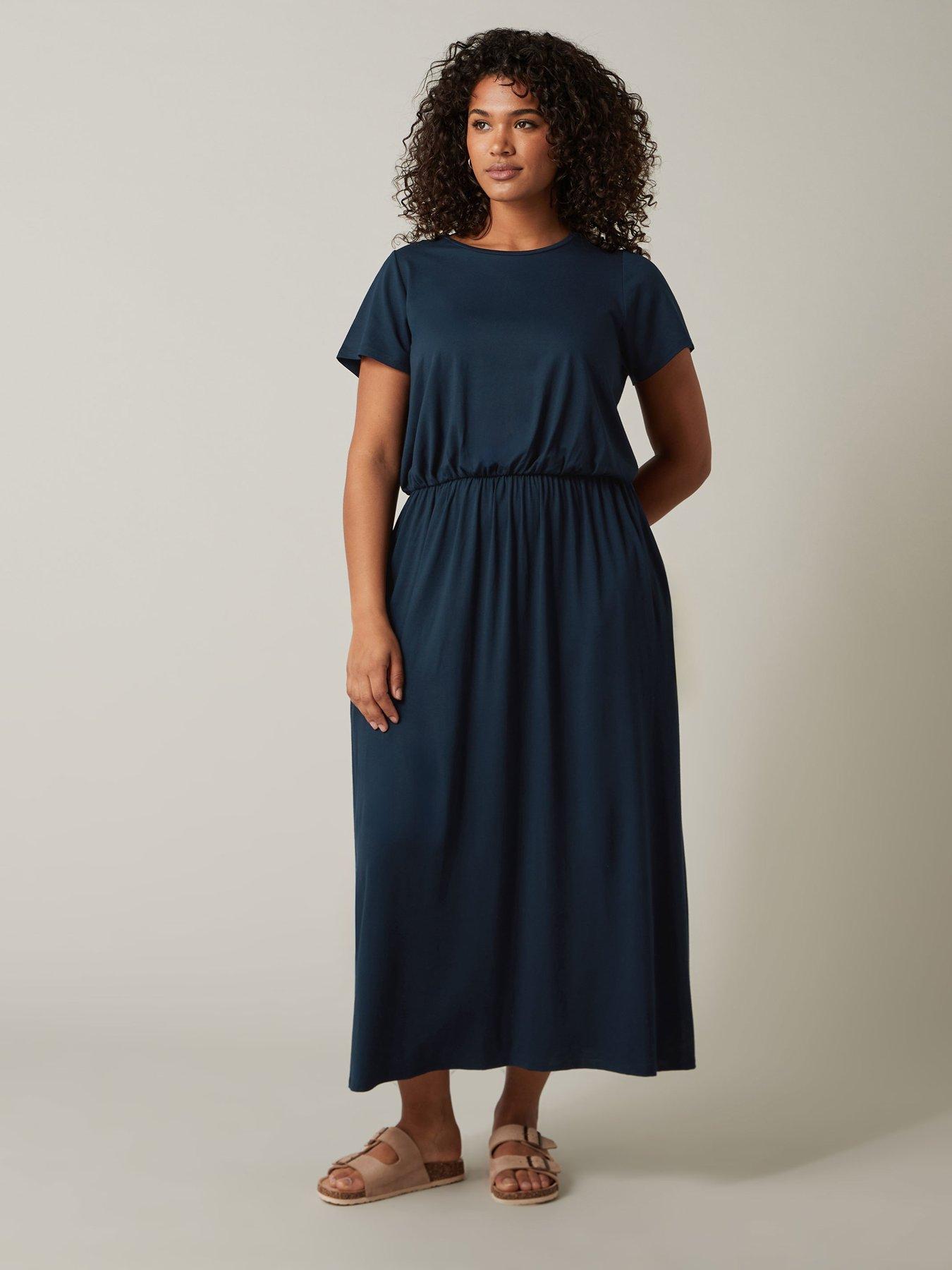 undefined Jersey Pocket Dress Navy