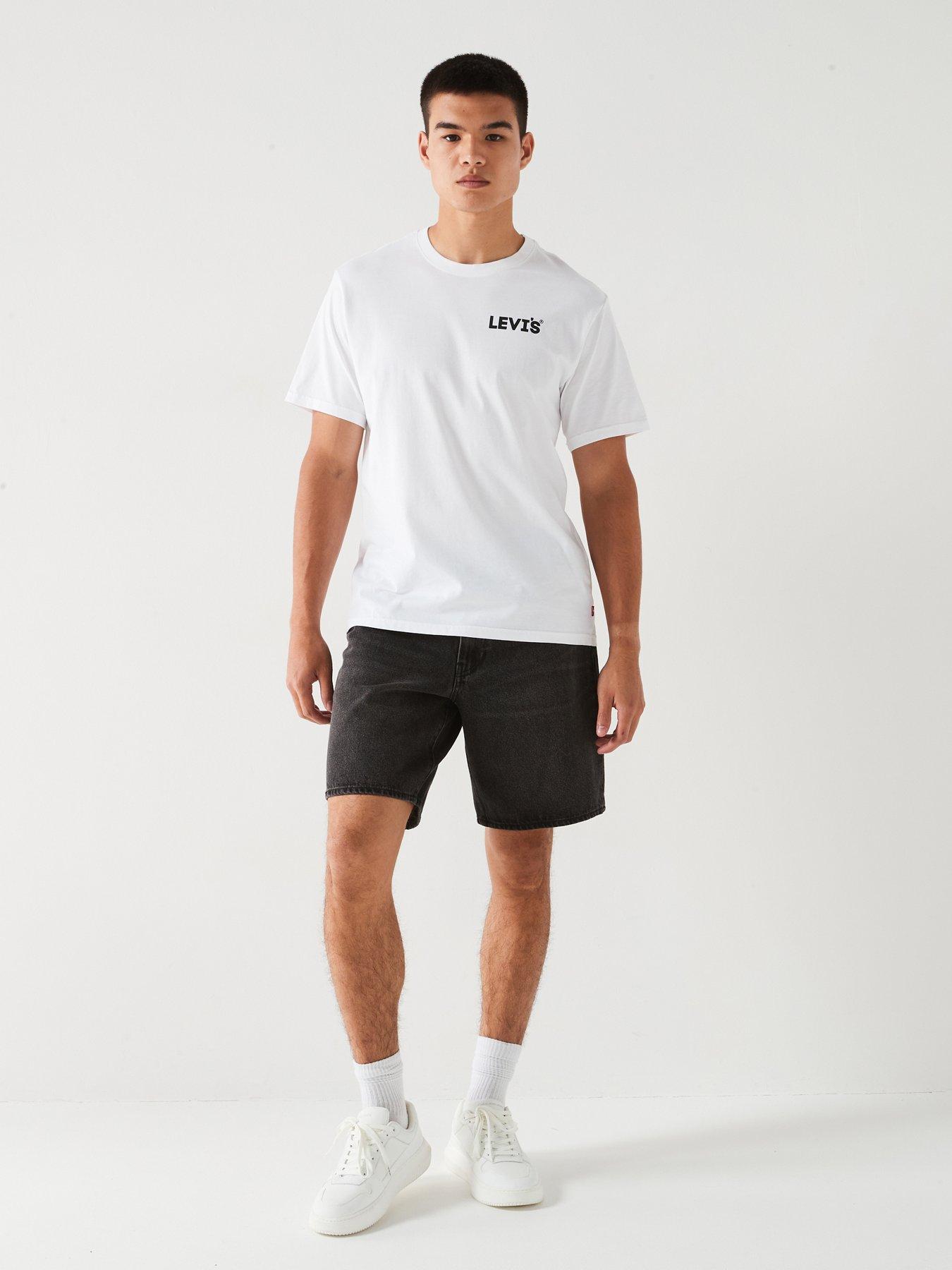  image of levis-468-loose-fit-denim-shorts-black