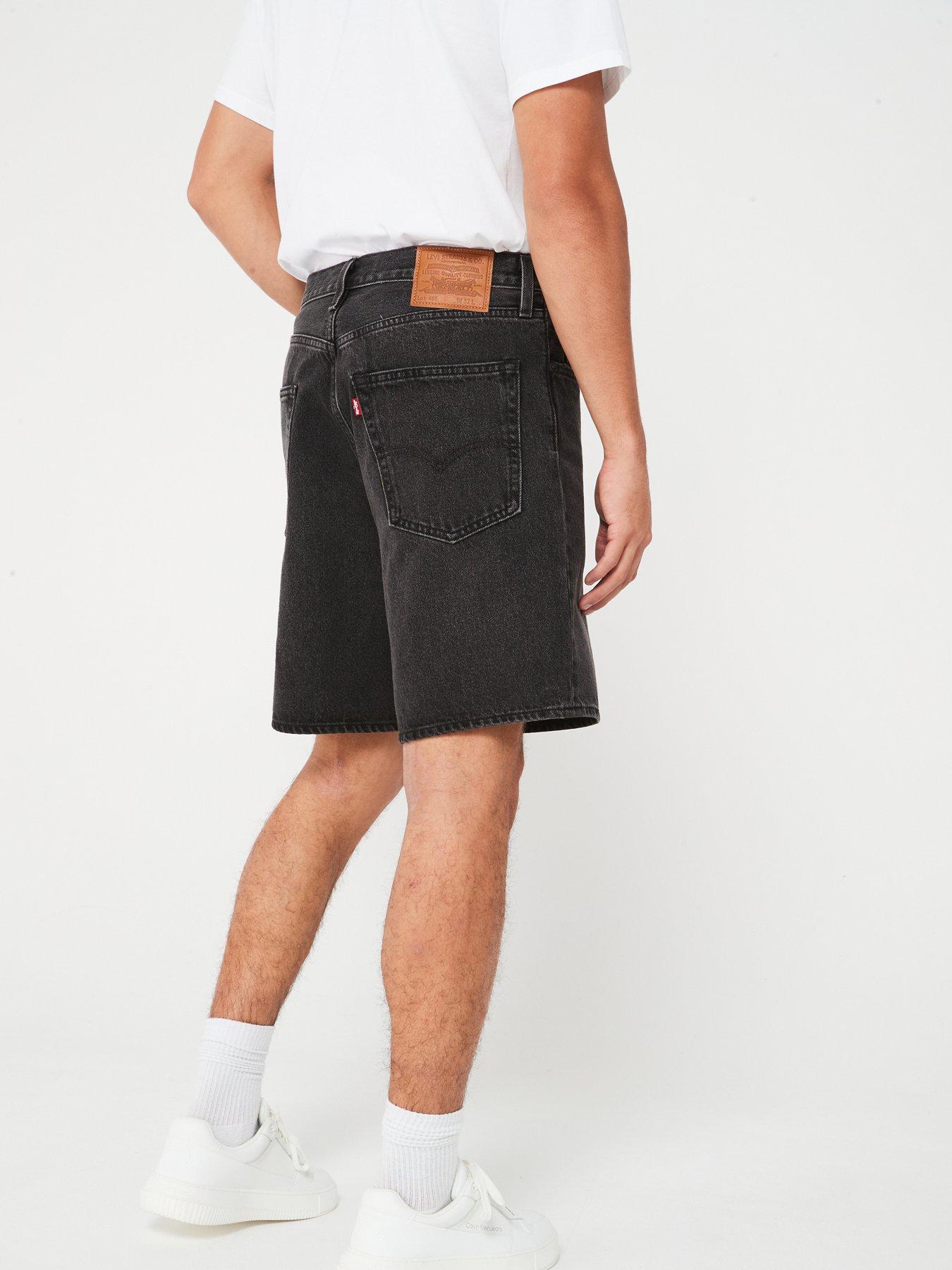  image of levis-468-loose-fit-denim-shorts-black