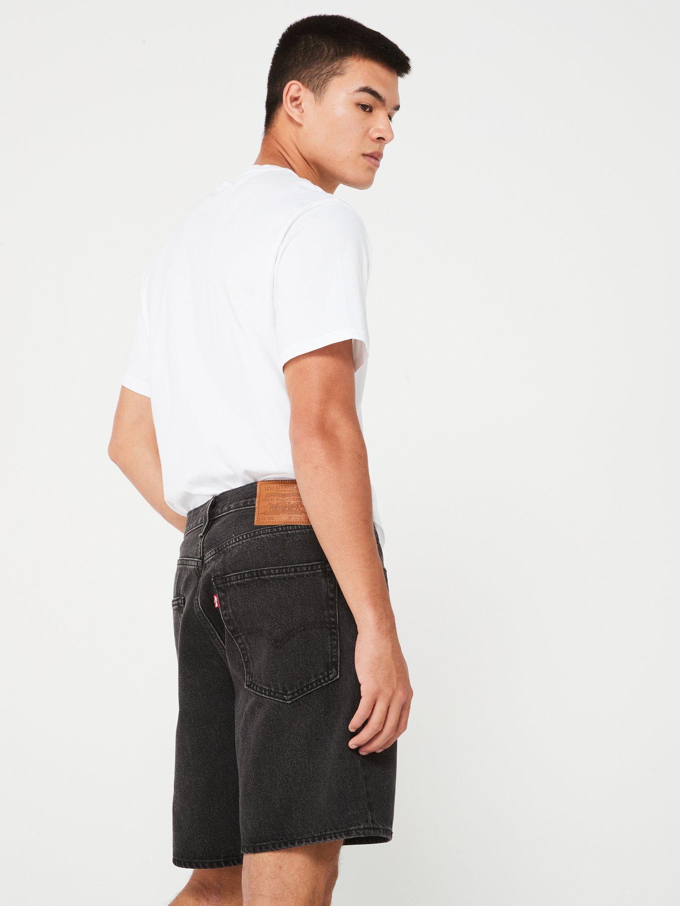  image of levis-468-loose-fit-denim-shorts-black