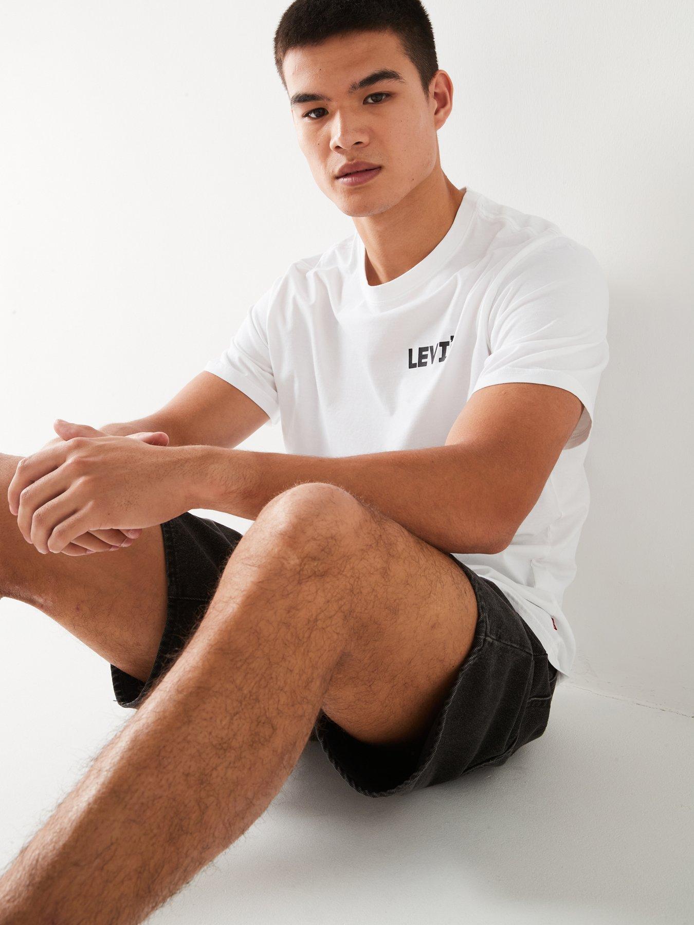  image of levis-468-loose-fit-denim-shorts-black