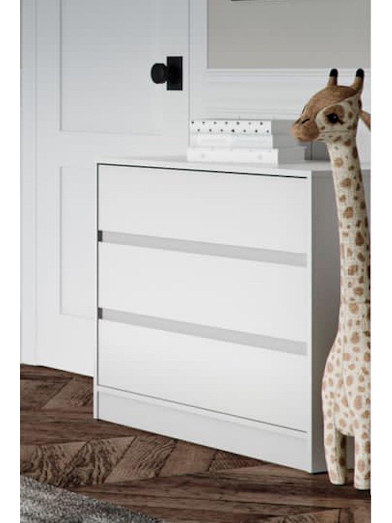 Little Acorns Kiko 3 Drawer Dresser - White
