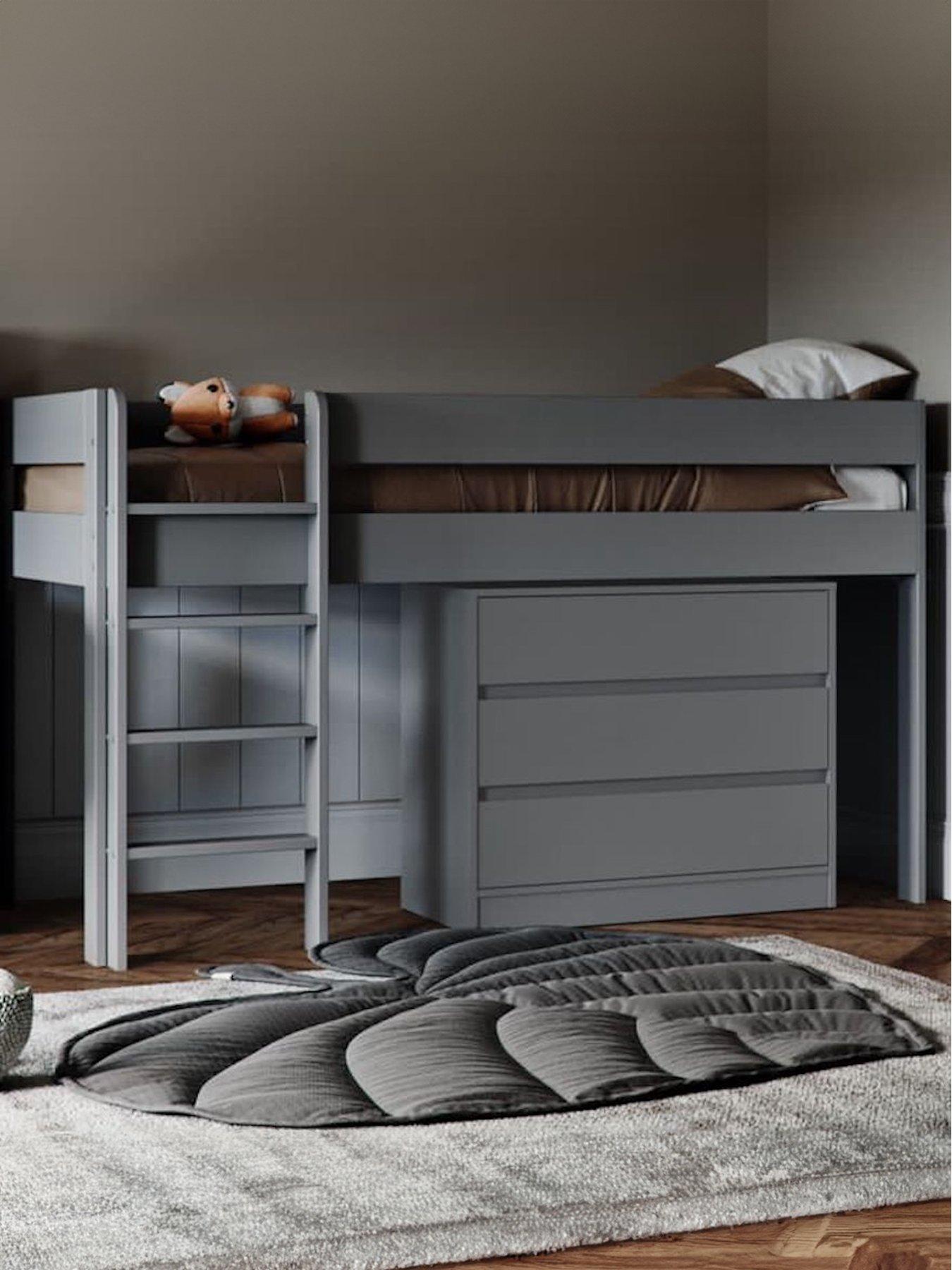 Little Acorns Kiko Single Midsleeper Bed - Grey