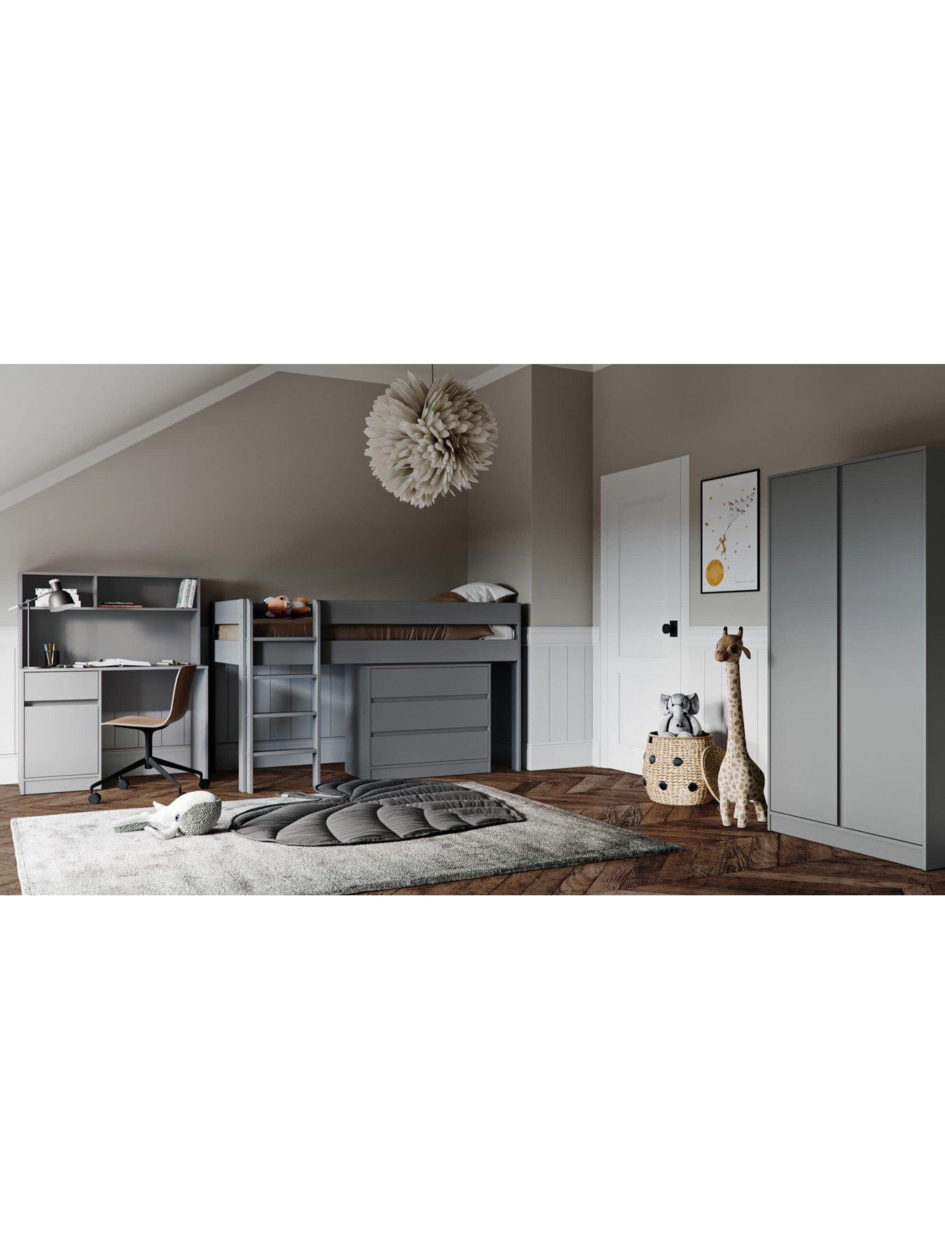  image of little-acorns-kiko-single-midsleeper-bed-grey