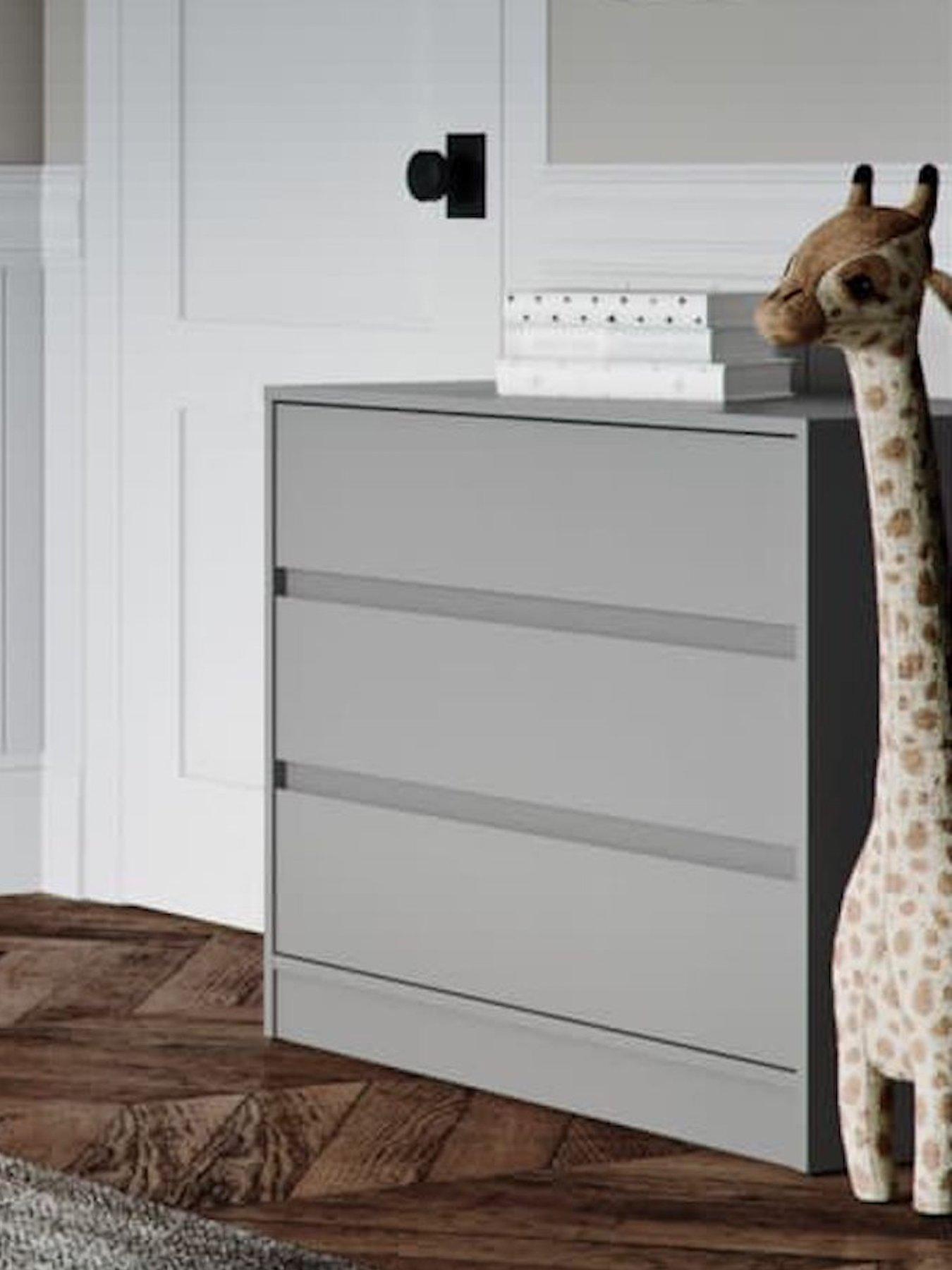 Image 1 of 4 of Little Acorns Kiko 3 Drawer Dresser - Grey