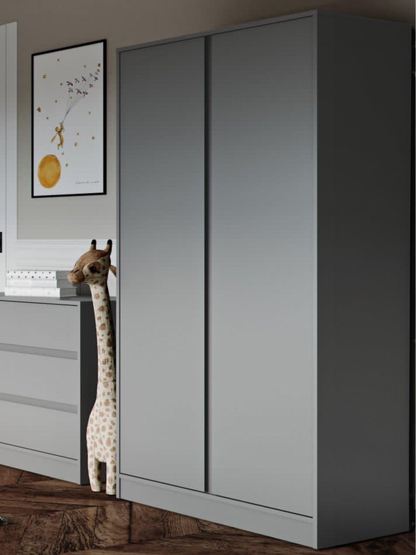  image of little-acorns-kiko-double-wardrobe-grey