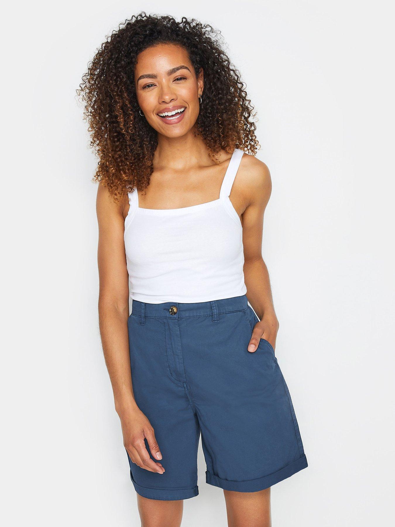 undefined Navy Belt Loop Pocket Chino Shorts
