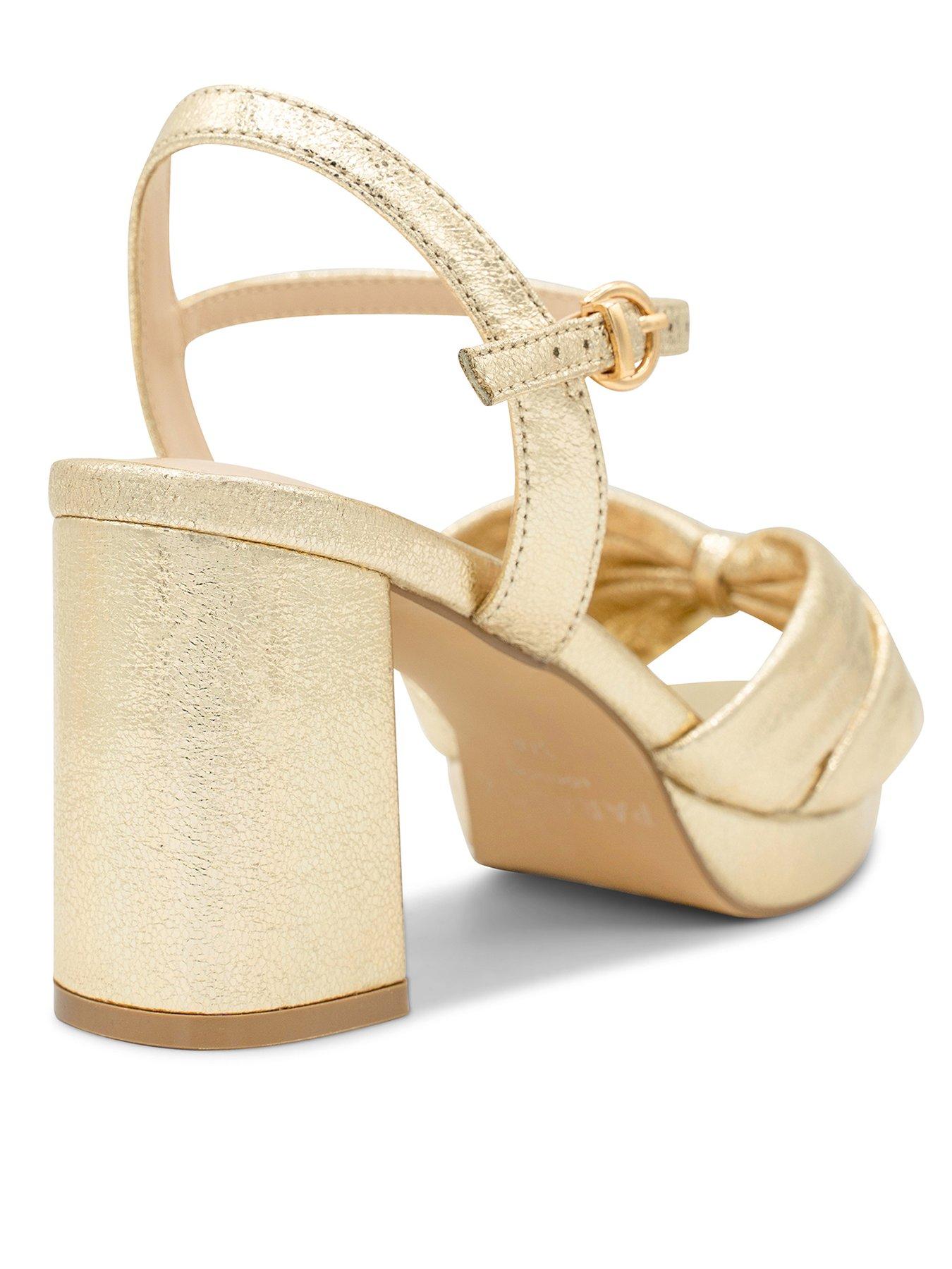  image of paradox-london-nerita-wide-fit-metallic-heeled-sandal-gold