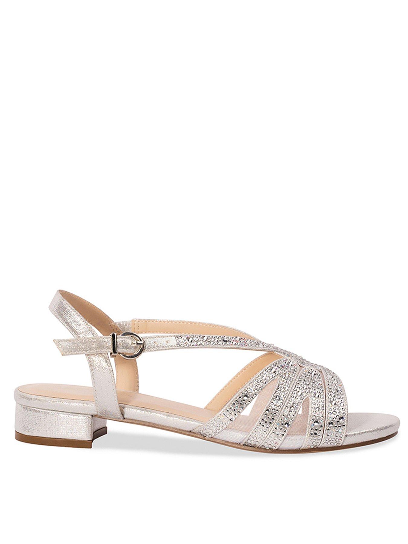 paradox-london-quest-shimmer-wide-fit-sandal-silver