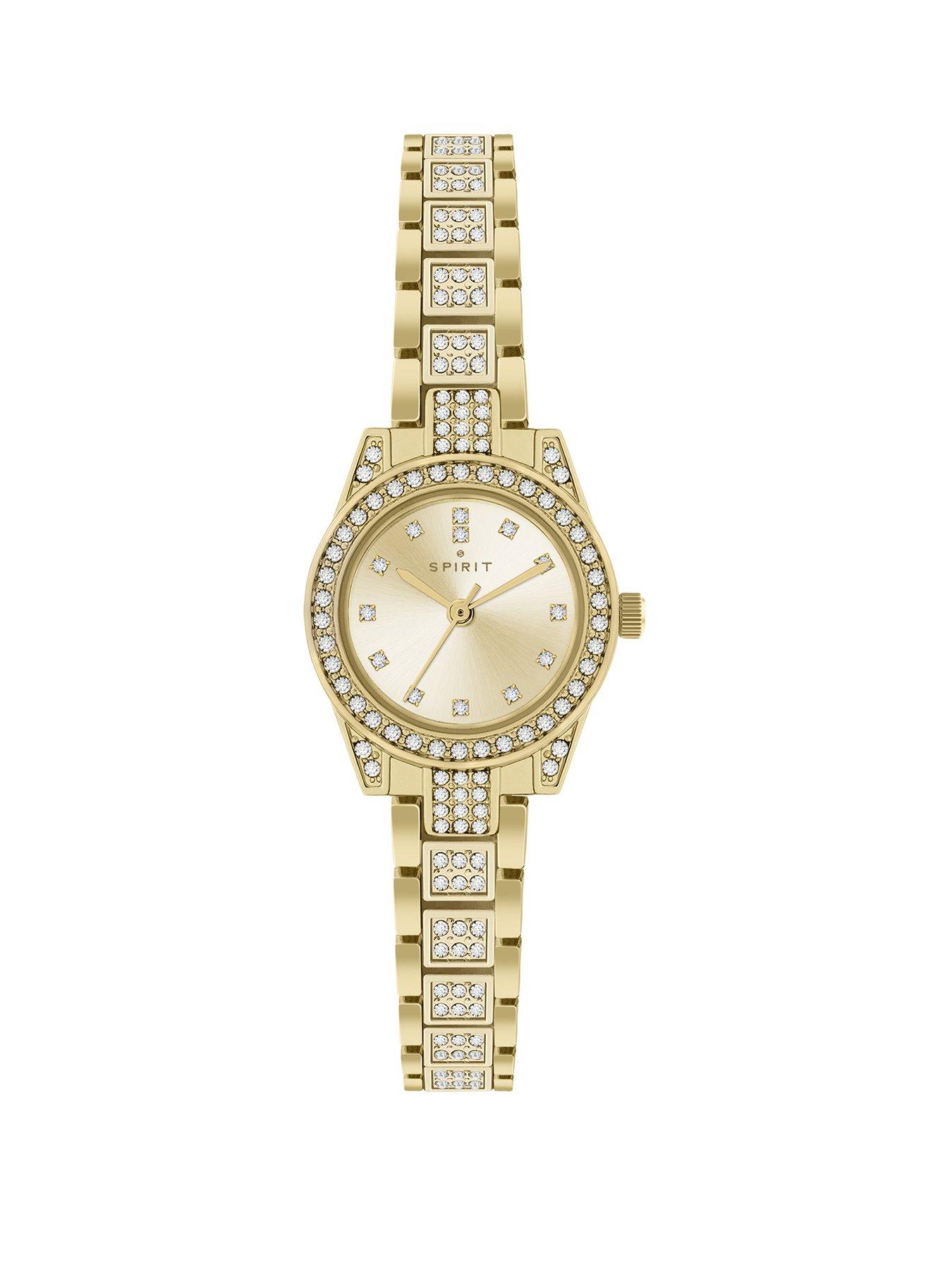 spirit-ladies-polished-pale-gold-crystal-bracelet-watch