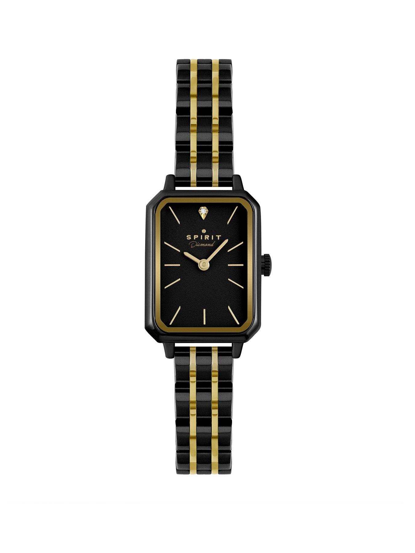 spirit-ladies-polished-black-rectangle-bracelet-watch