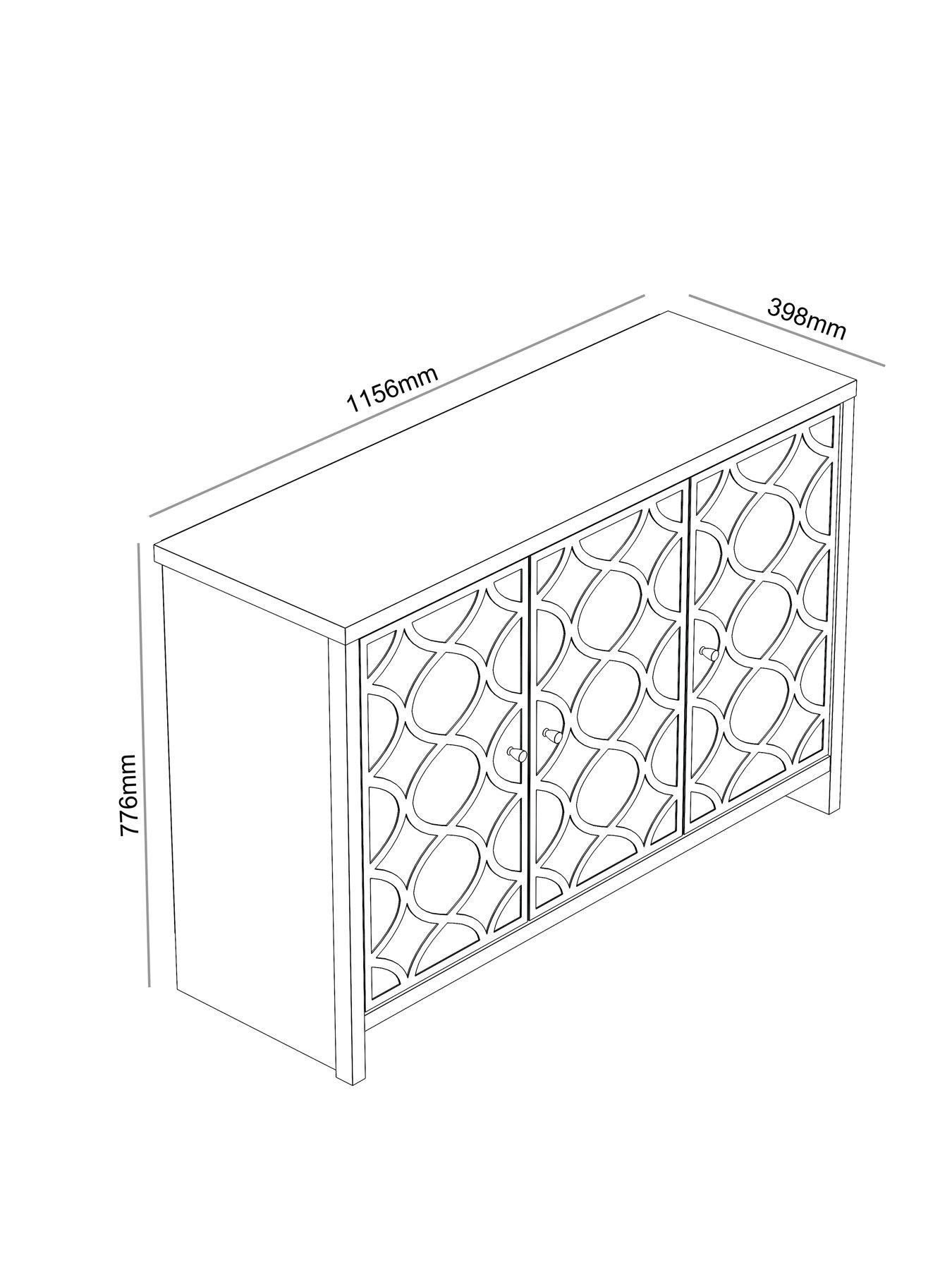 Image 5 of 6 of GFW Arianna 2 Door 3 Drawer Sideboard - White