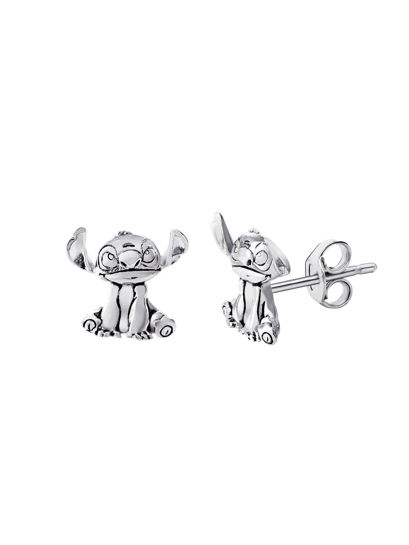 Image 2 of 2 of Disney Lilo &amp; Stitch Silver plated Stitch Stud Earrings