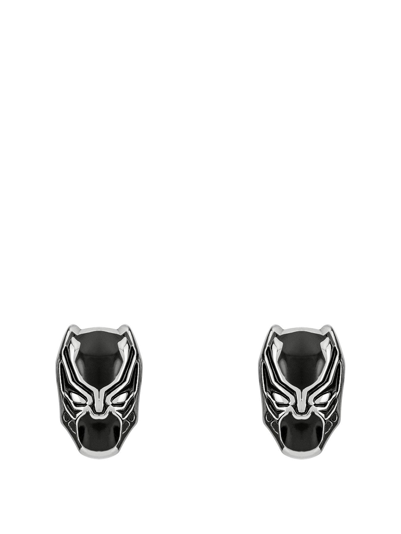  image of disney-marvel-stainless-steel-black-panther-stud-earrings