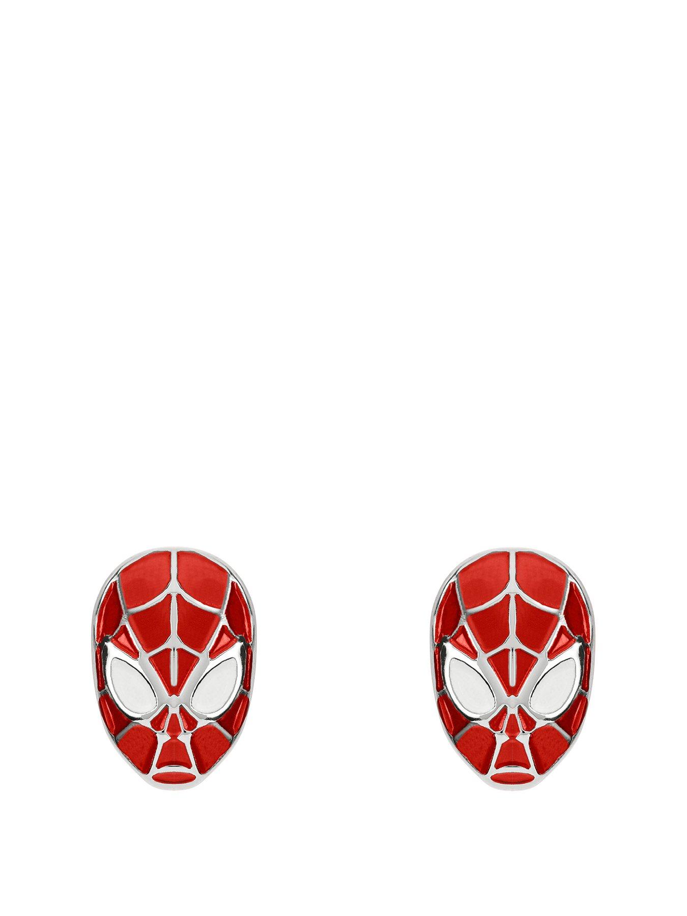 disney-marvel-stainless-steel-silver-white-amp-red-spiderman-earrings