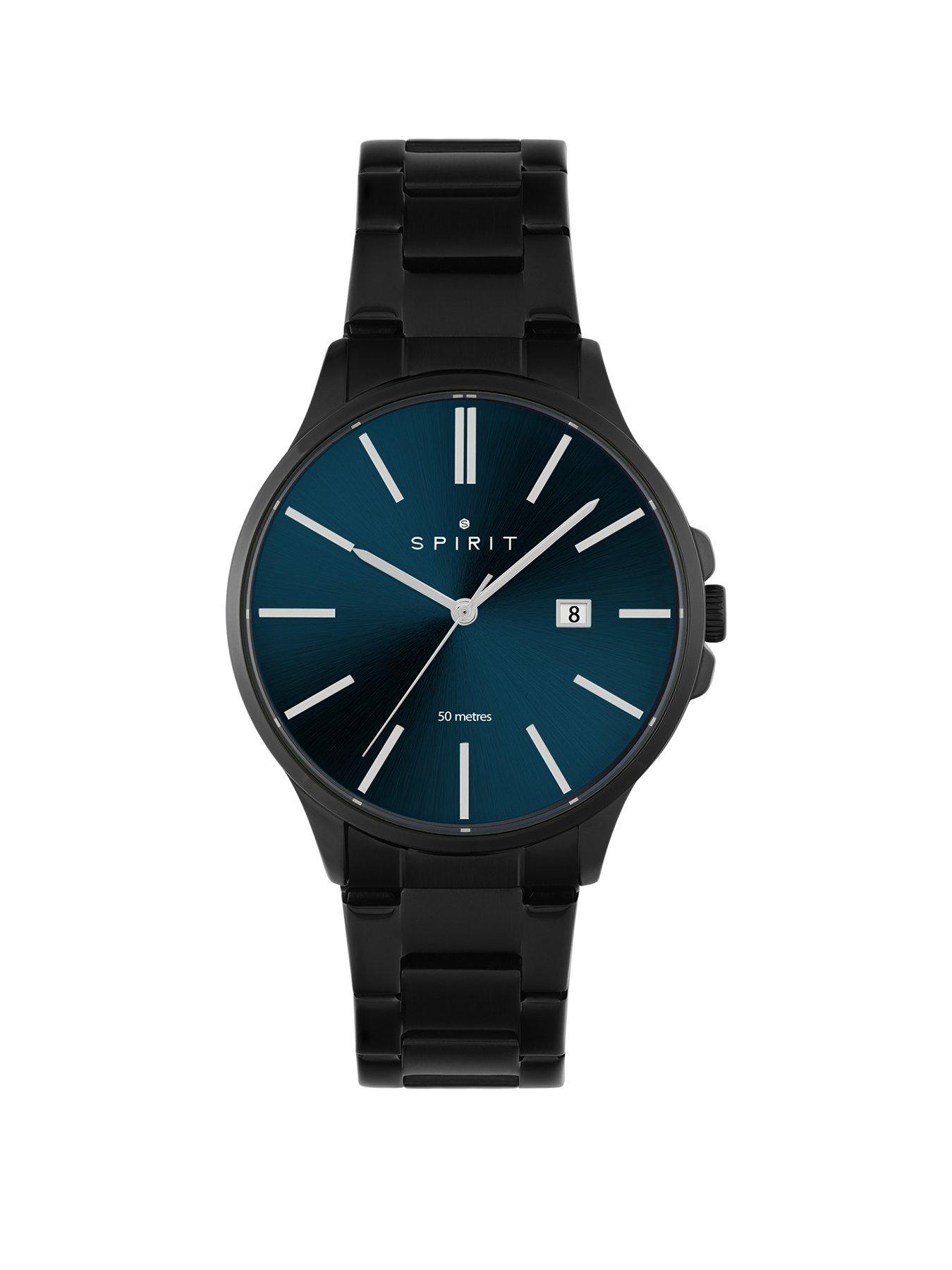 spirit-gents-classic-polished-black-bracelet-watch