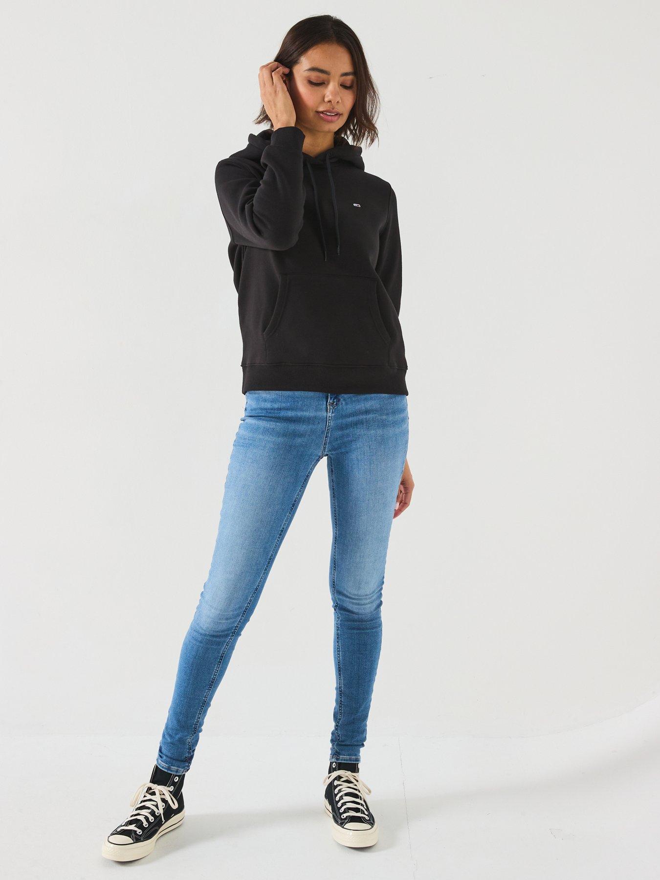  image of tommy-jeans-flag-logo-hoodie-black