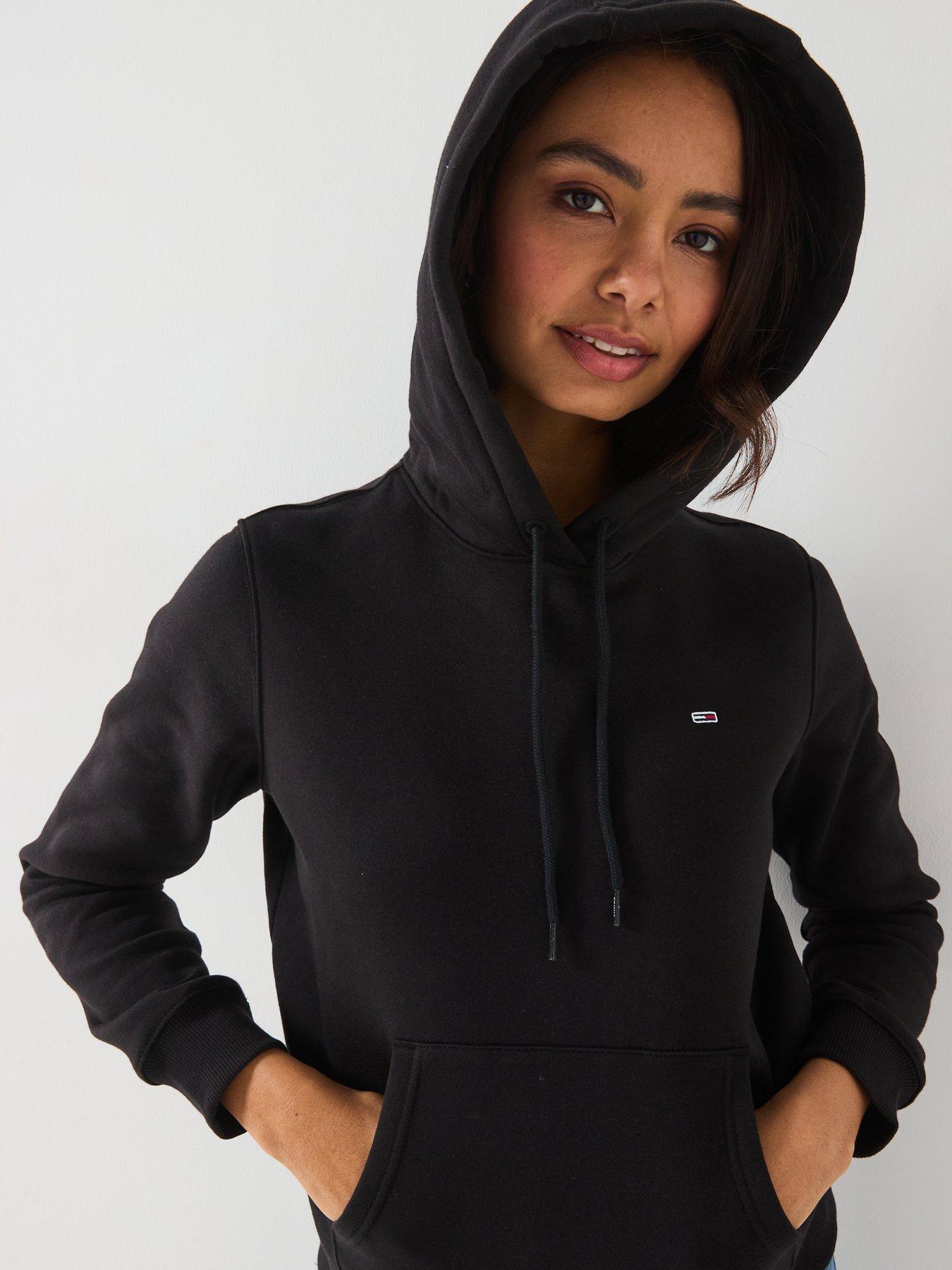  image of tommy-jeans-flag-logo-hoodie-black