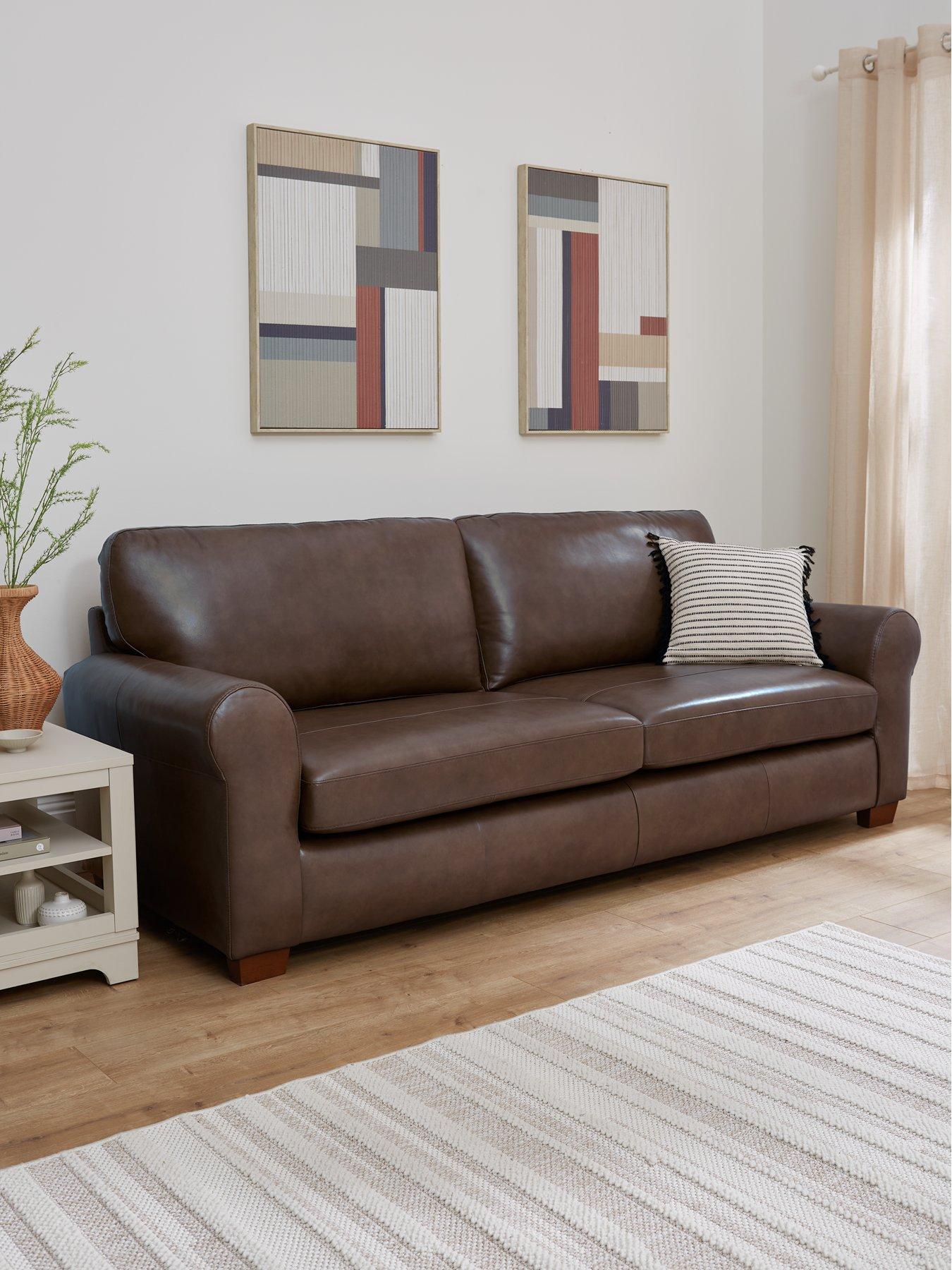 undefined Bailey 4 Seater Leather Sofa - FSC® Certified