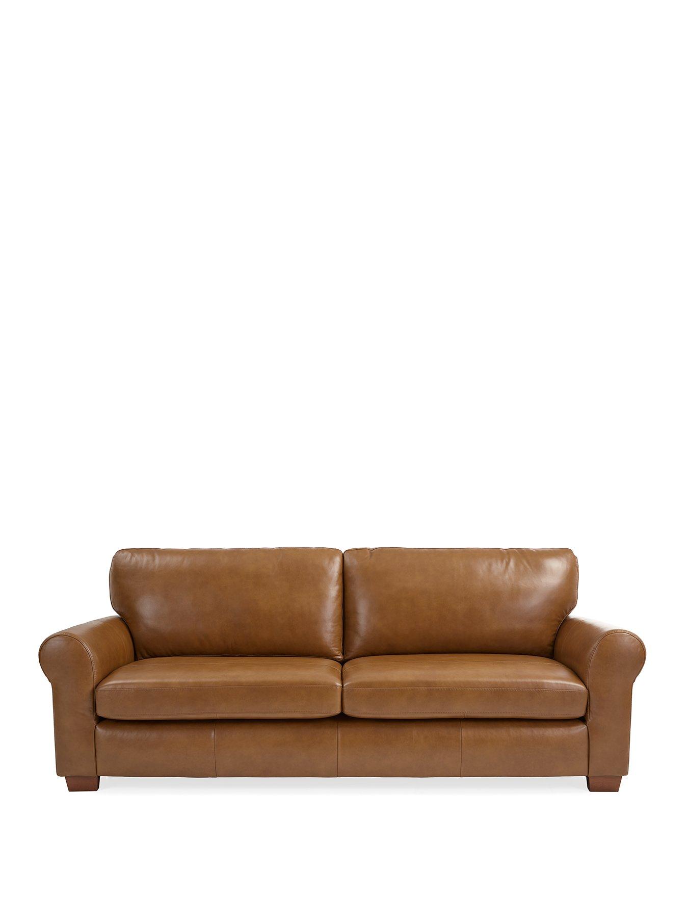  image of very-home-bailey-4-seater-leather-sofa-tannbsp--fsc-certified
