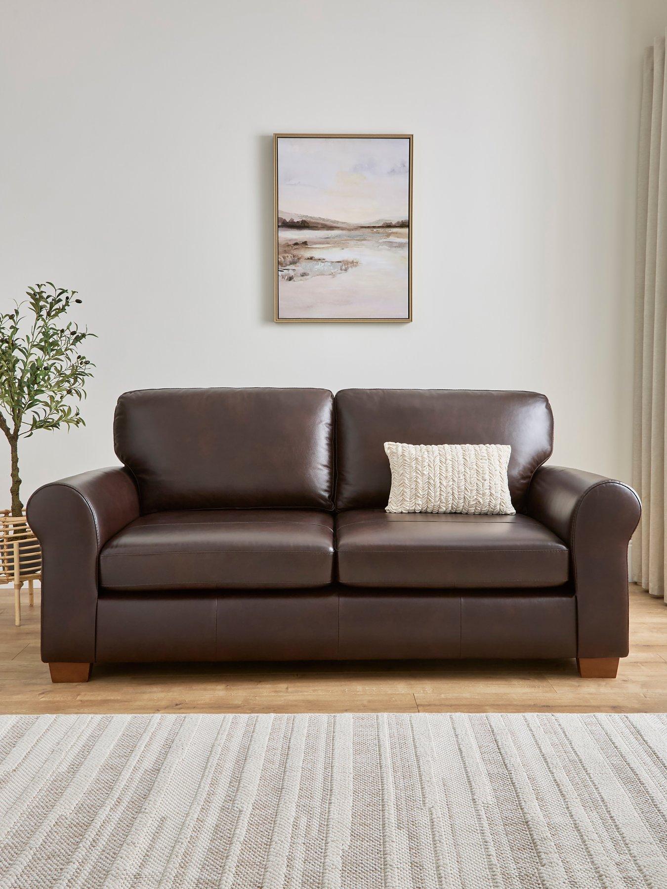 undefined Bailey 3 Seater Leather Sofa - FSC® Certified