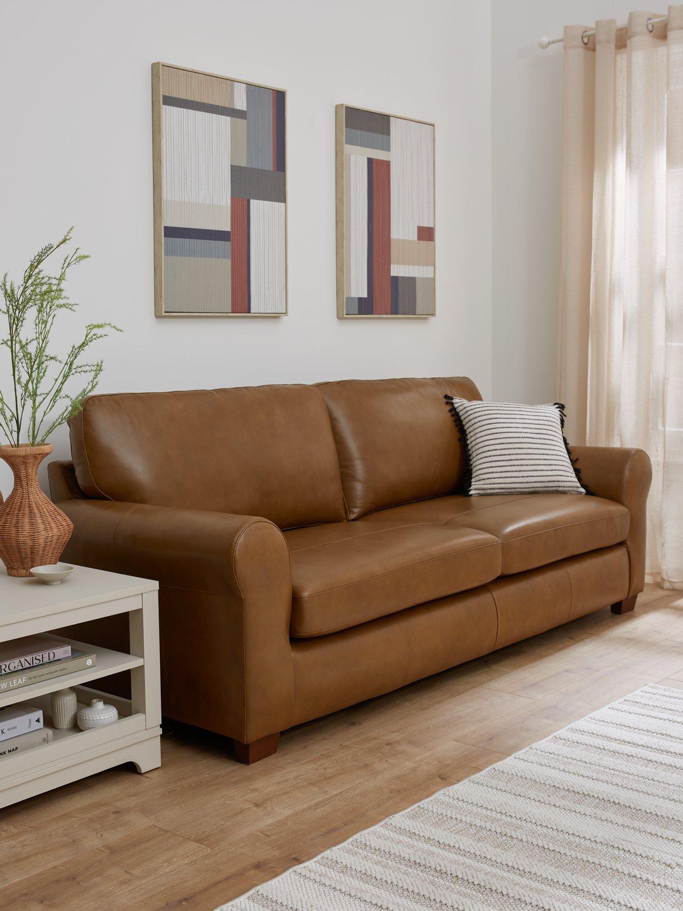 The Very Collection Bailey 3 Seater Leather Sofa - FSC® Certified