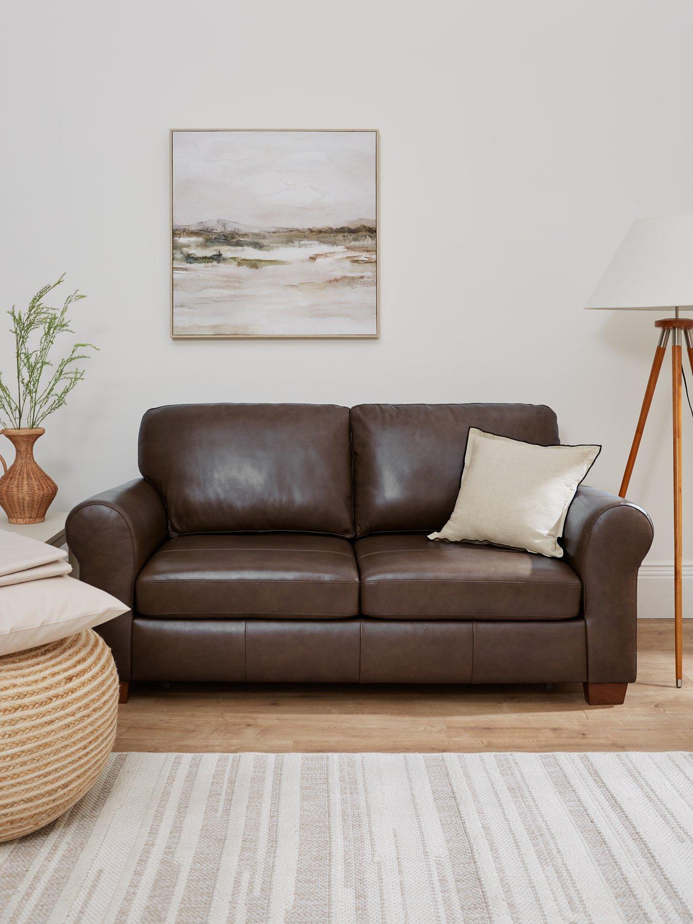 Very Home Bailey 2 Seater Leather Sofa Bed - FSC® Certified