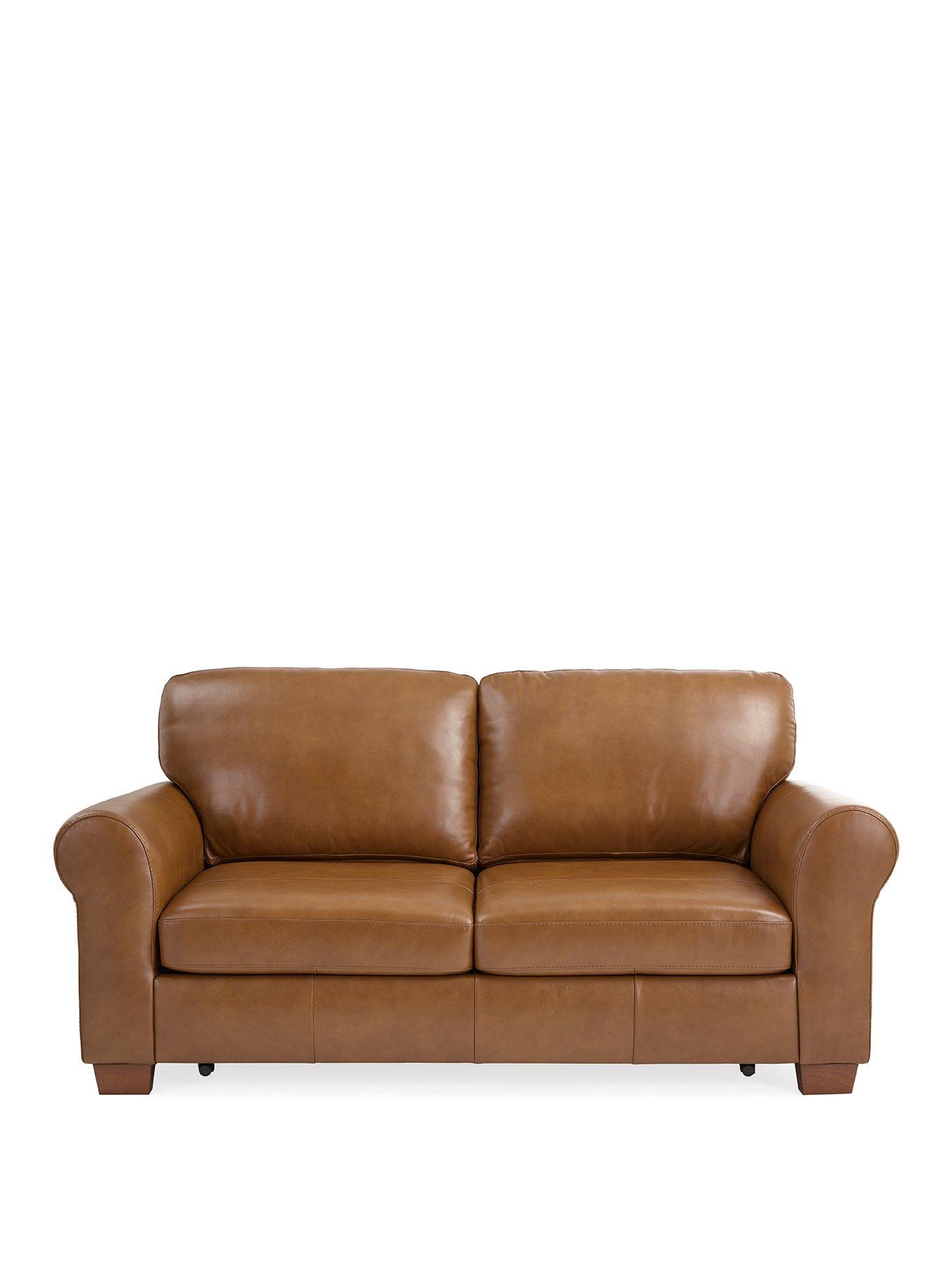 Image 2 of 7 of The Very Collection Bailey 2 Seater Leather Sofa Bed&nbsp;- FSC&reg; Certified